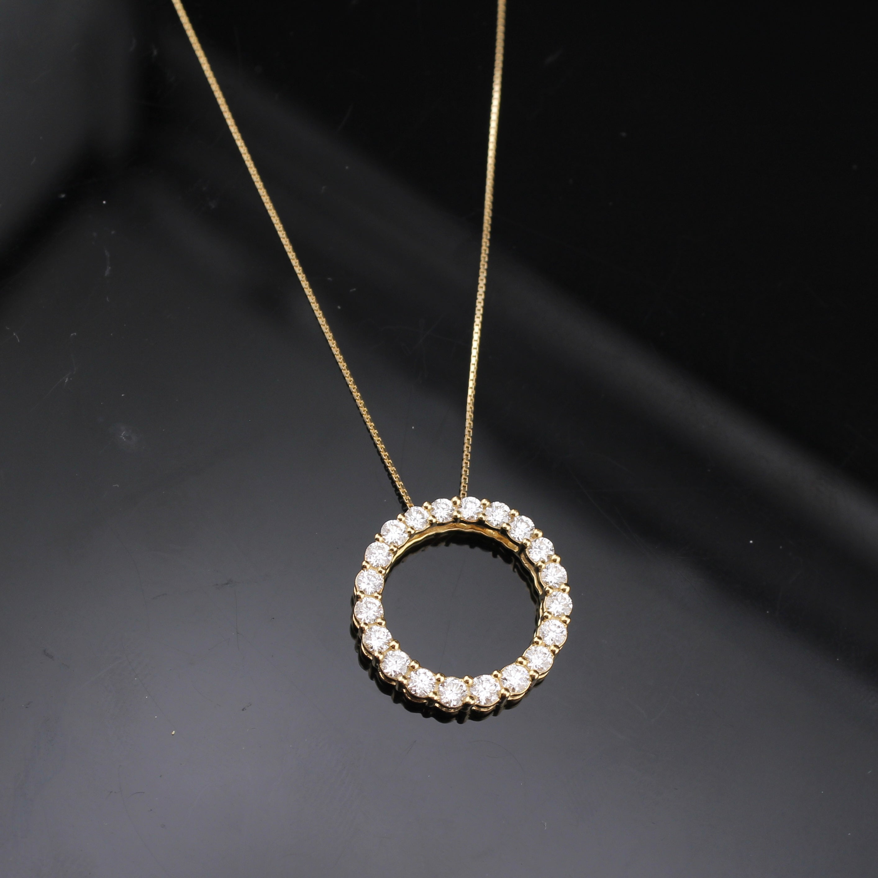 10K Diamond Round Necklace 1.00 ctw
