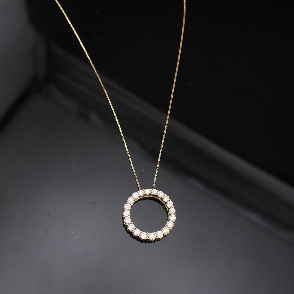 10K Diamond Round Necklace 1.00 ctw