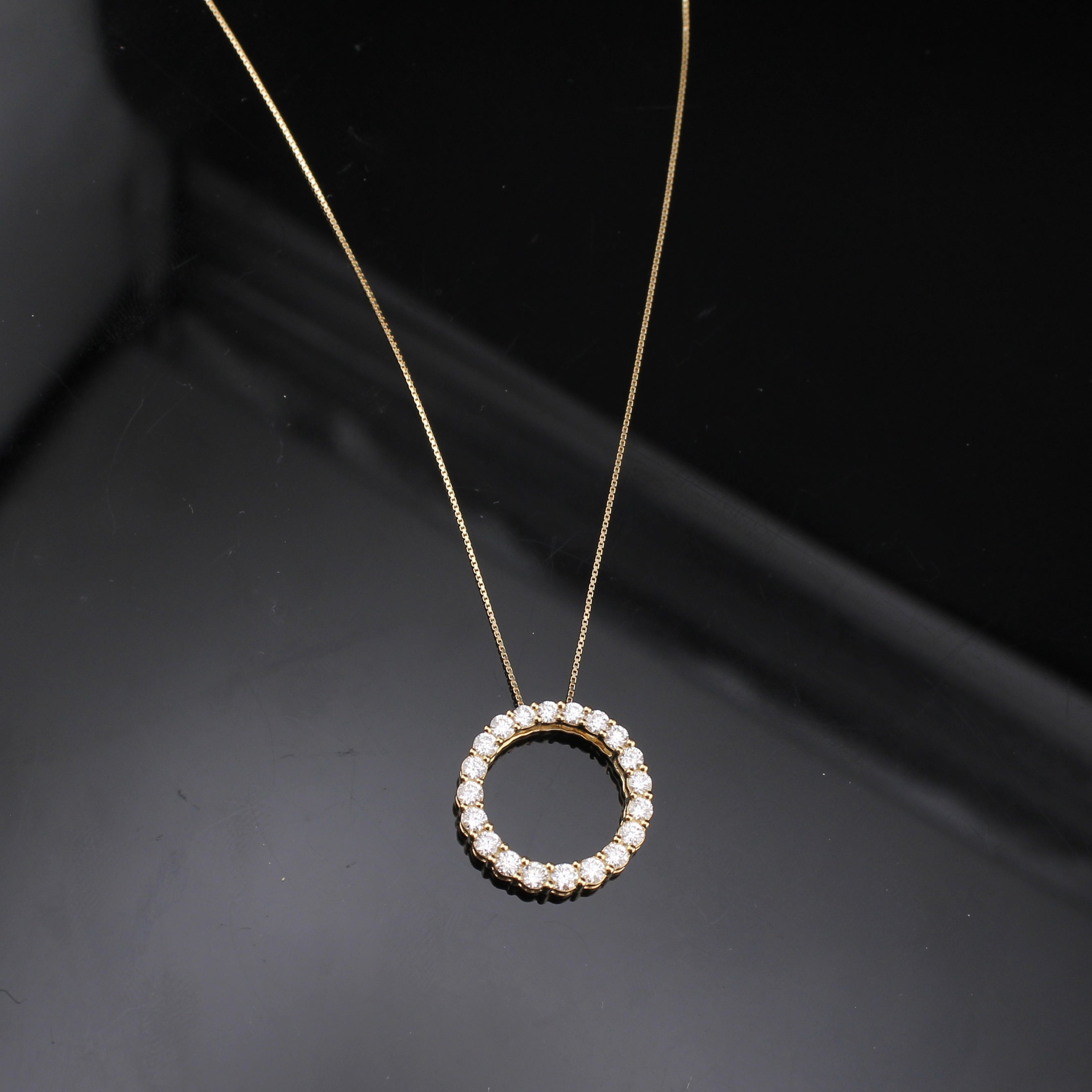 10K Diamond Round Necklace 1.00 ctw