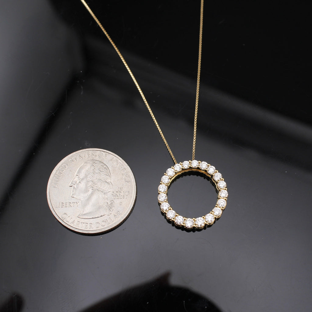 10K Diamond Round Necklace 1.00 ctw
