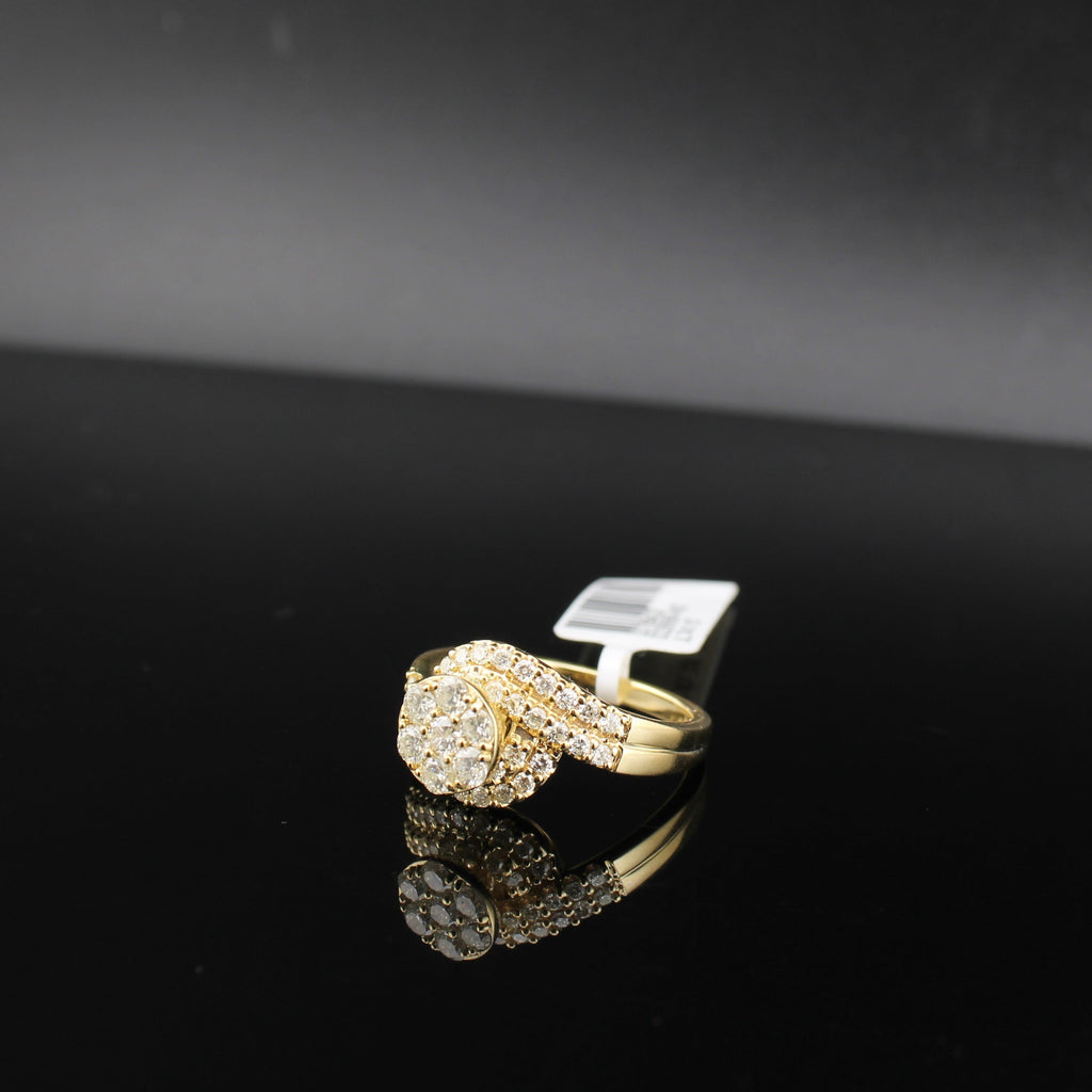 10K Diamond Ladies Flower Engagement Ring