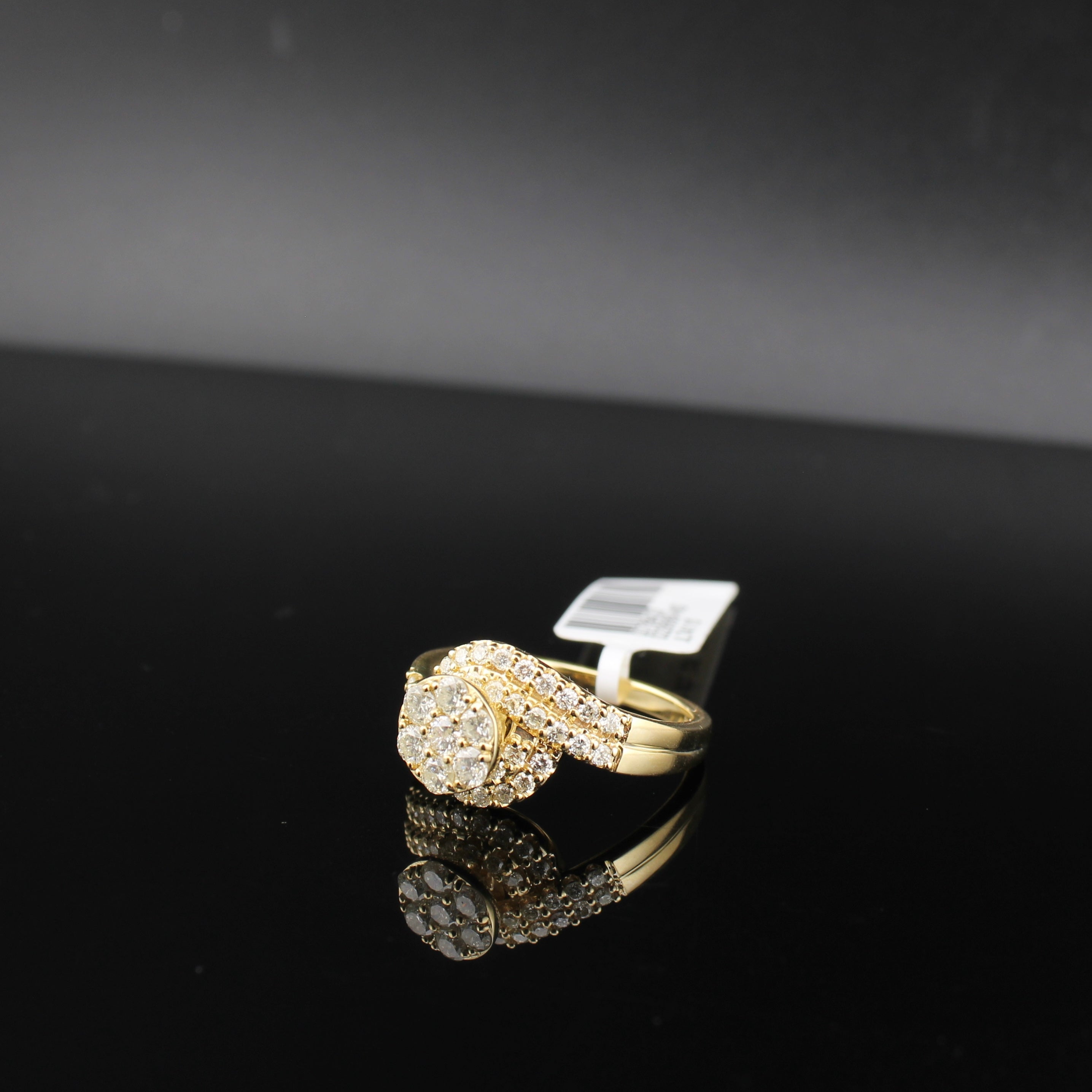 10K Diamond Ladies Flower Engagement Ring