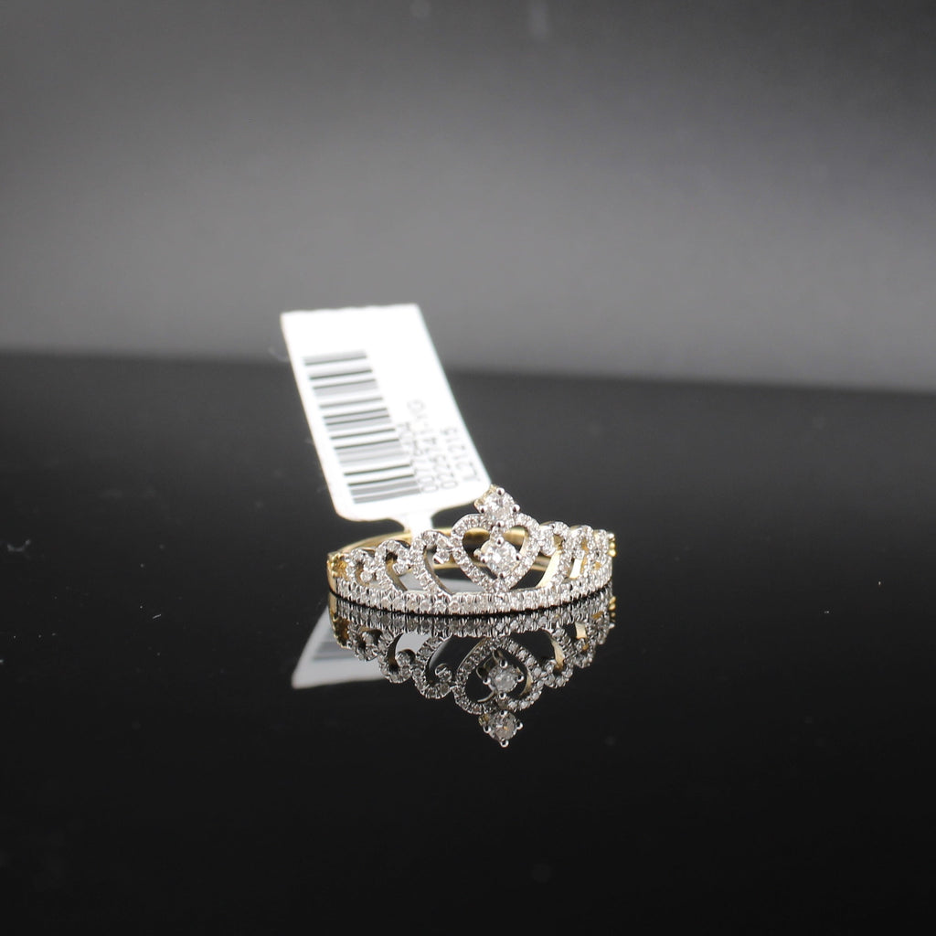 10K Gold and Diamond Crown Ring