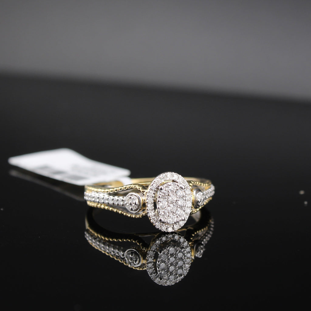 10K Diamond Ladies Oval Promise ring