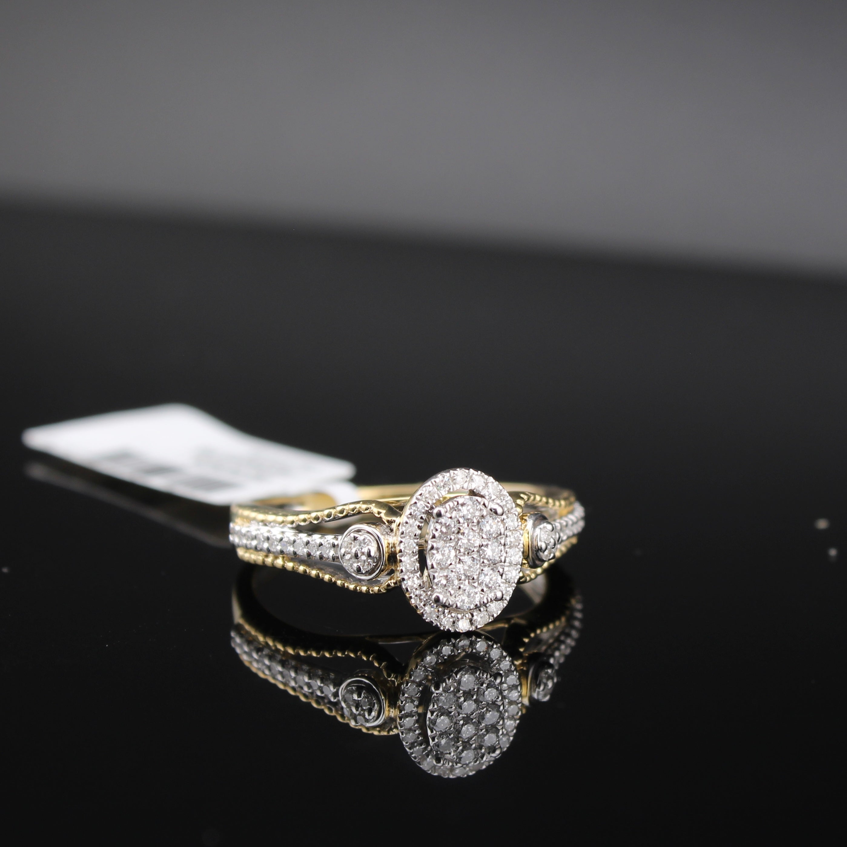 10K Diamond Ladies Oval Promise ring