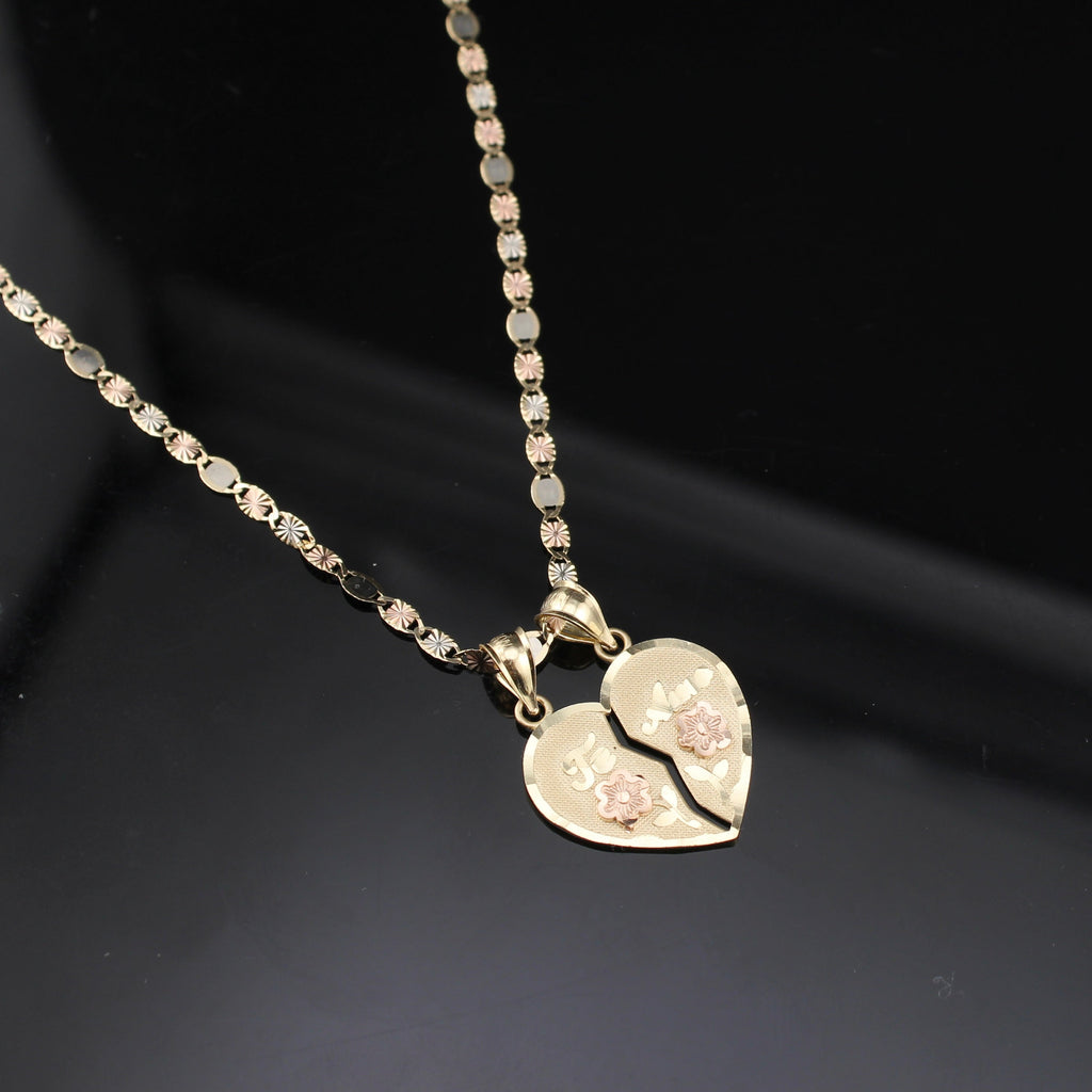 10K Te Amo Pendant & 14K Chain