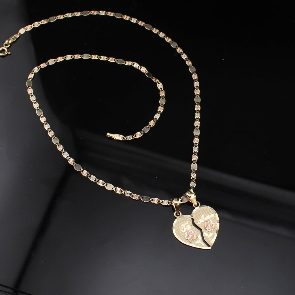 10K Te Amo Pendant & 14K Chain