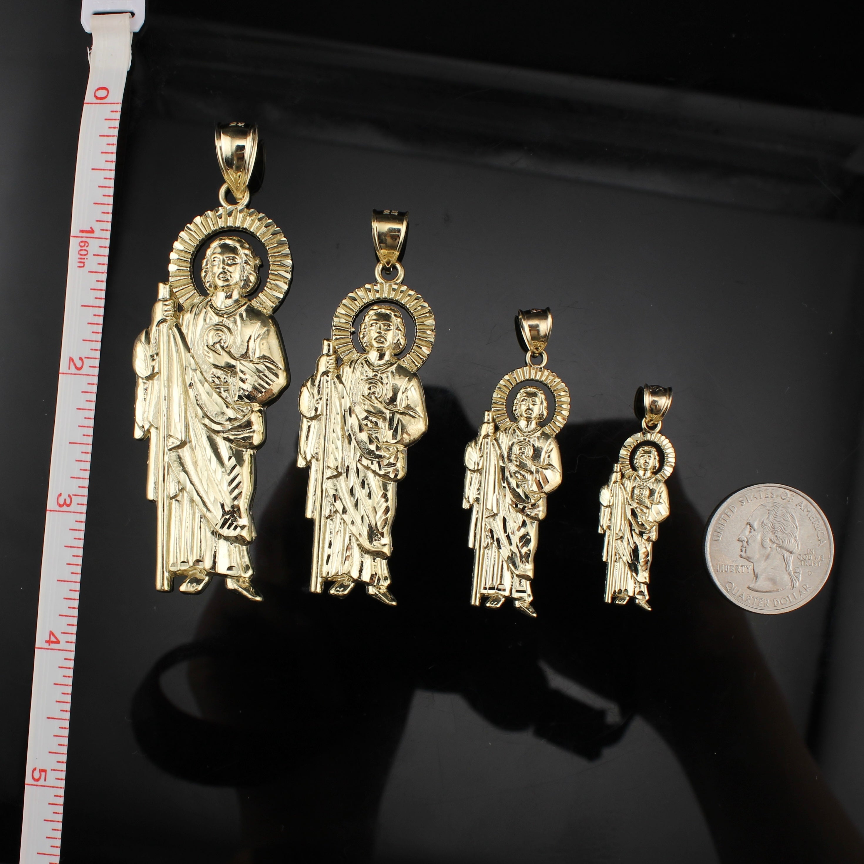 10K Real Gold Saint Jude San Judas Pendant
