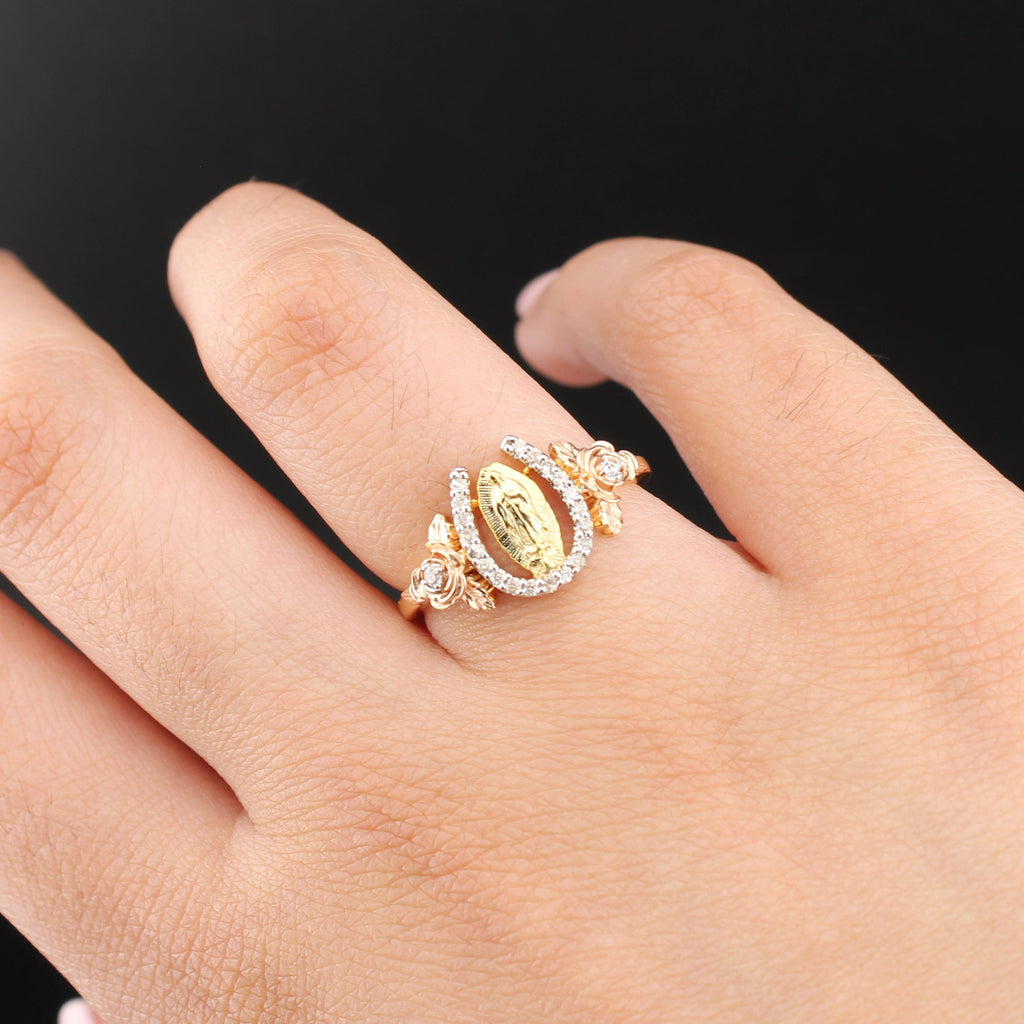 10K Diamond Virgin Mary Ring