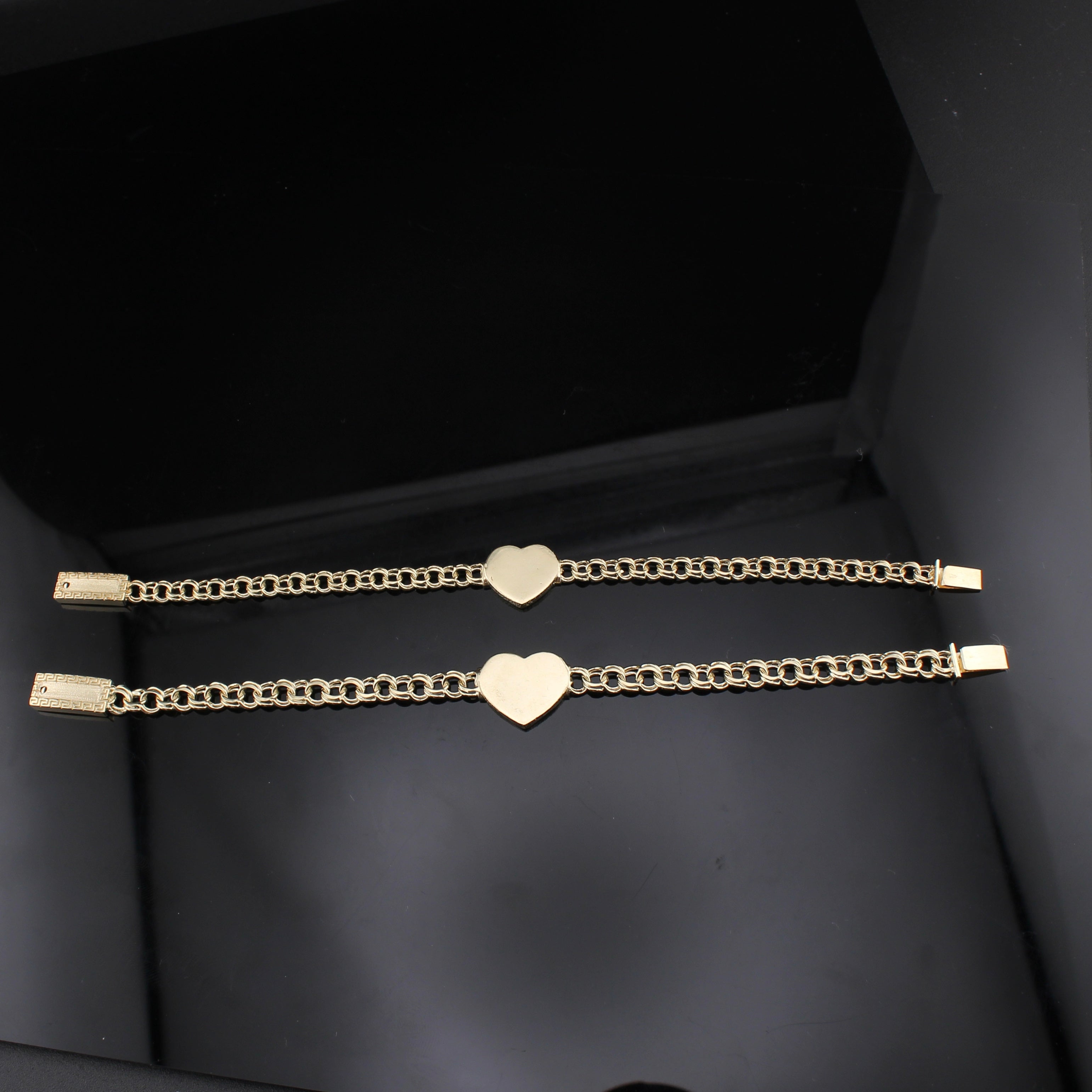 10K Chino Heart Bracelet 7in