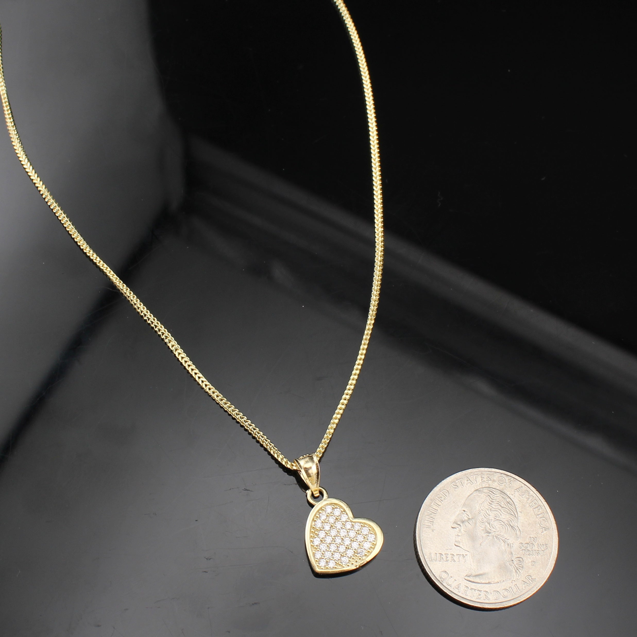 10K Heart Necklace 18 in