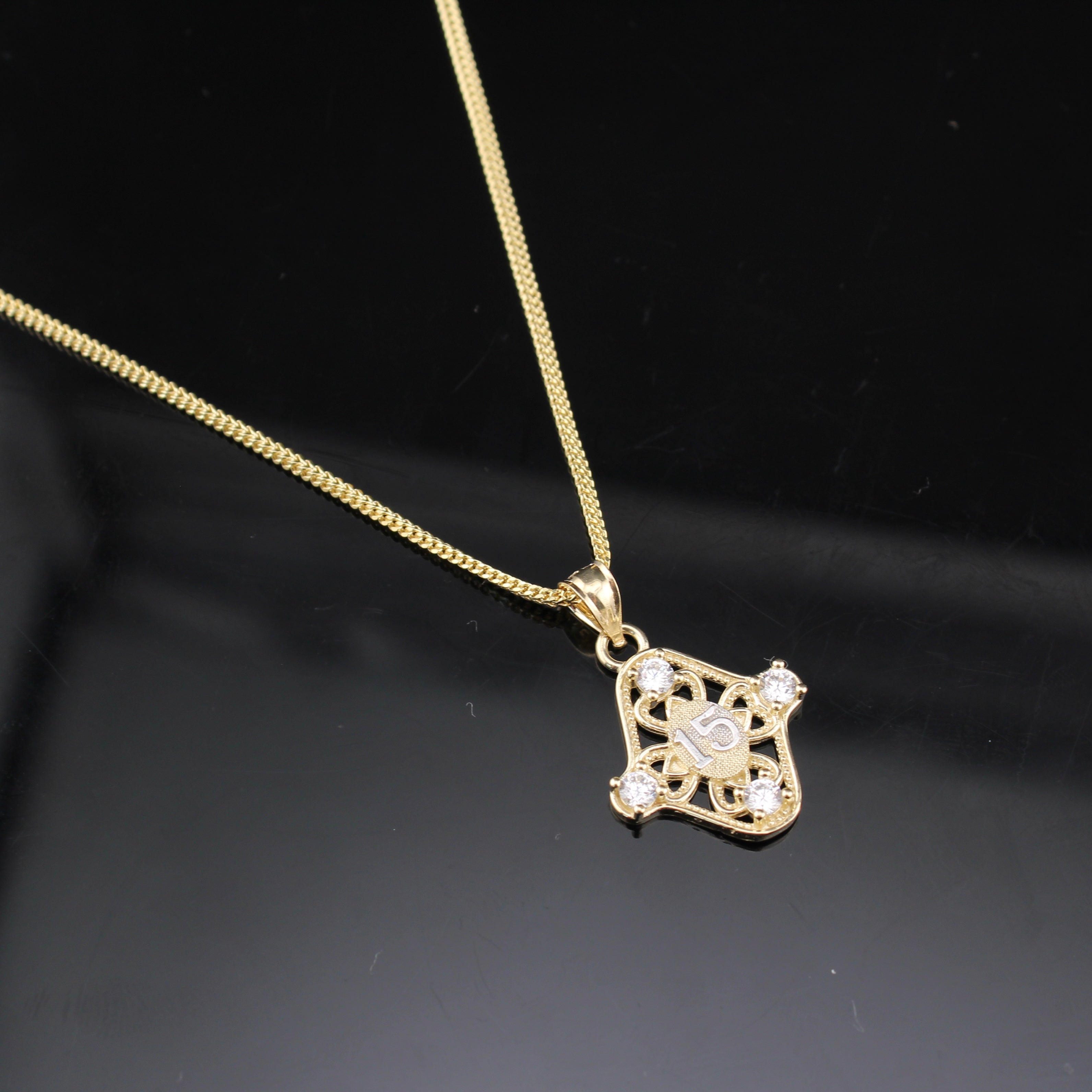 10K Real Gold Quinceañera Pendant