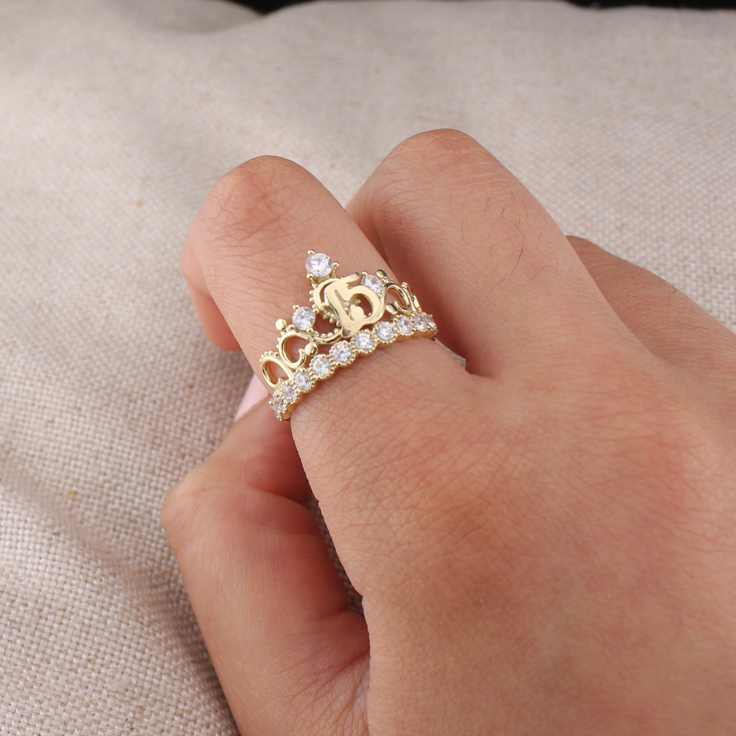 10K Real Gold Quinceañera 15 Ring