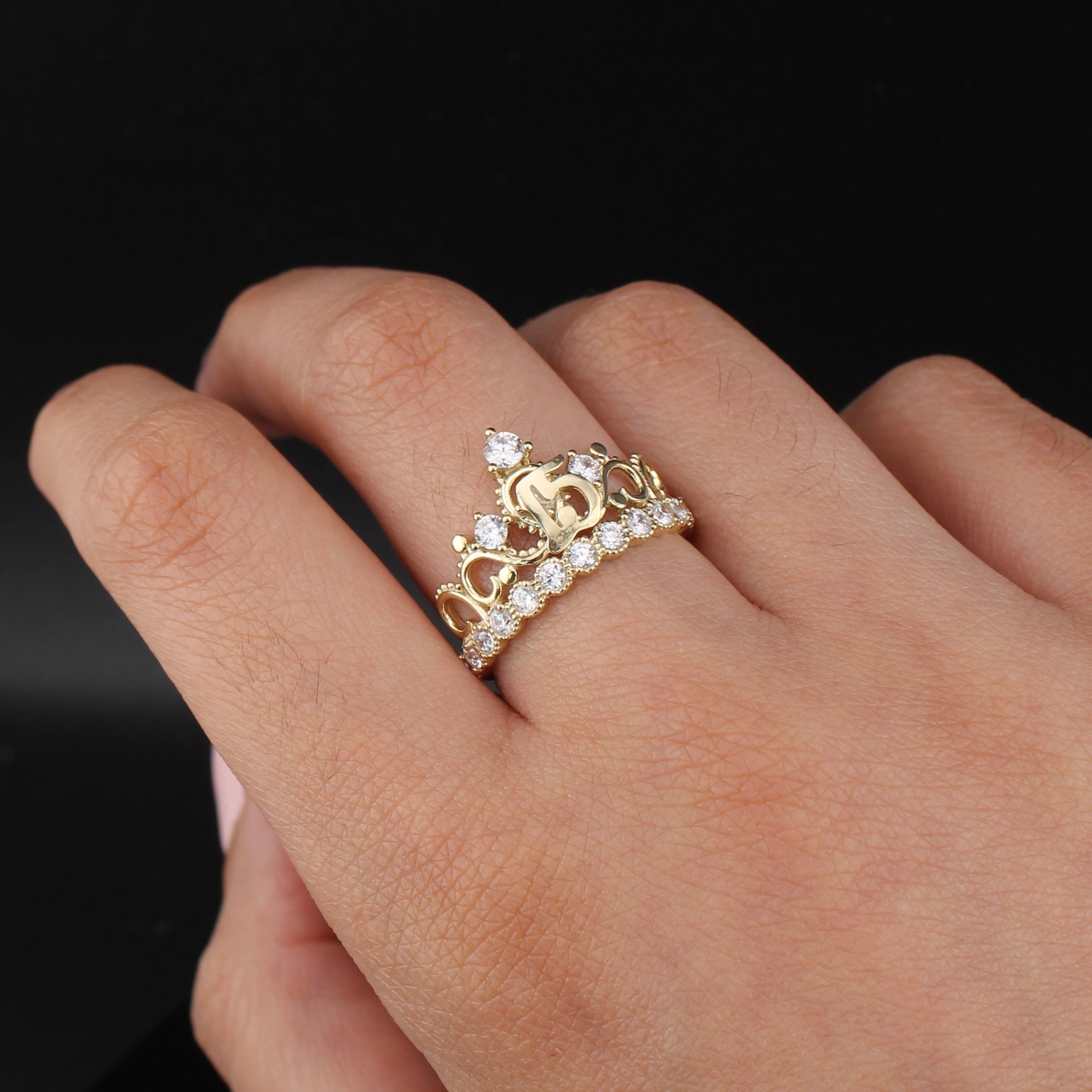 10K Real Gold Quinceañera 15 Ring