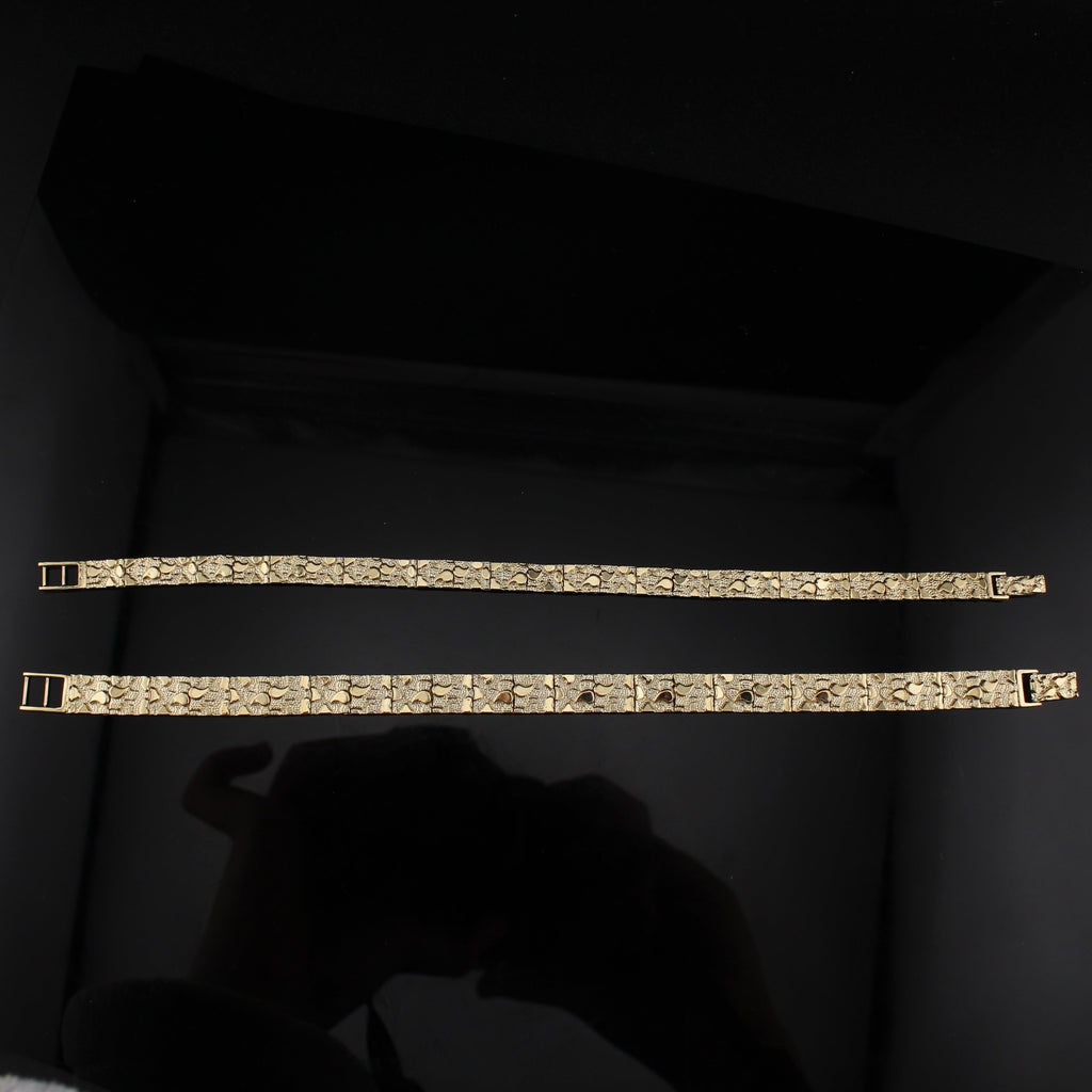 14K Gold Men's Nugget Bracelet