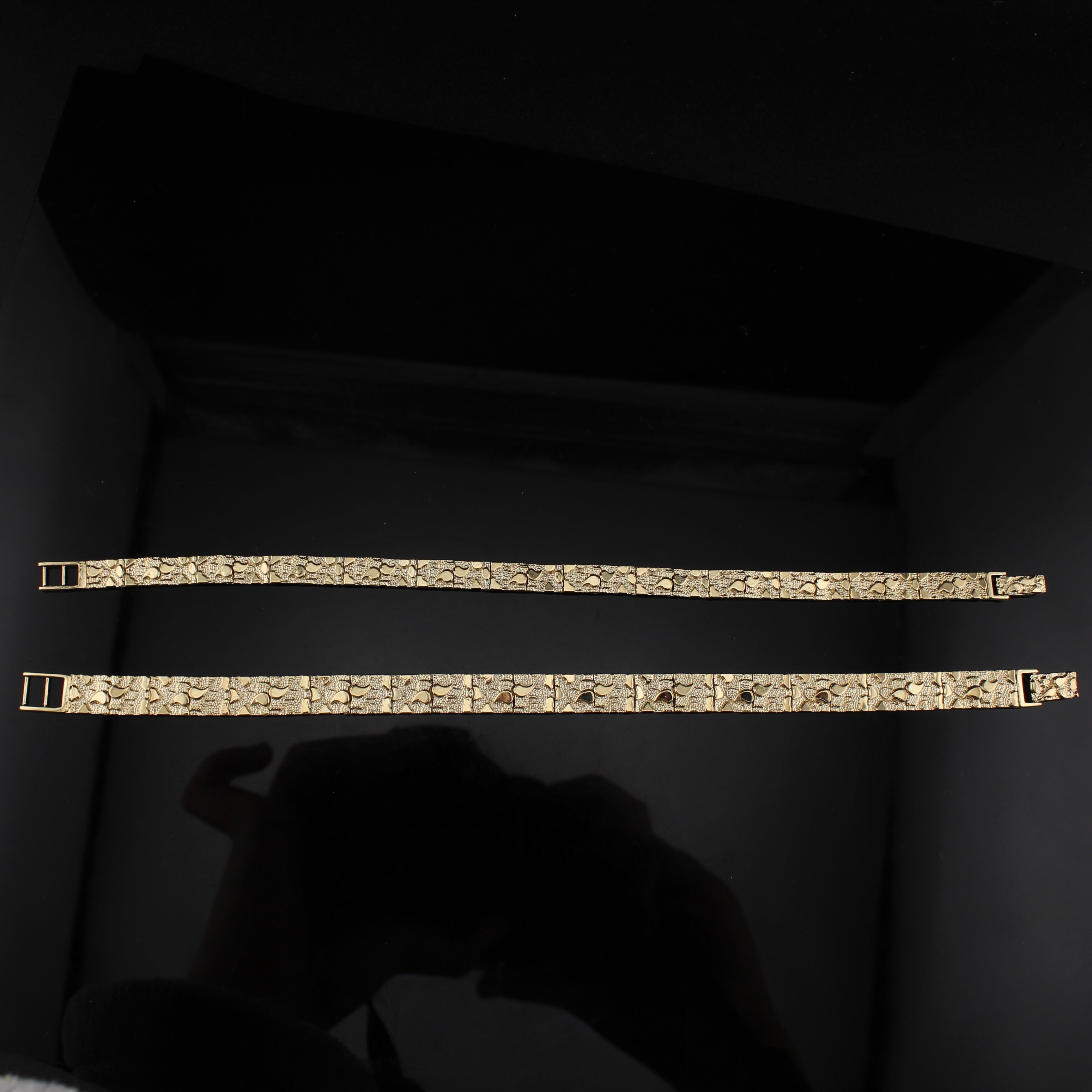 14K Gold Men's Nugget Bracelet