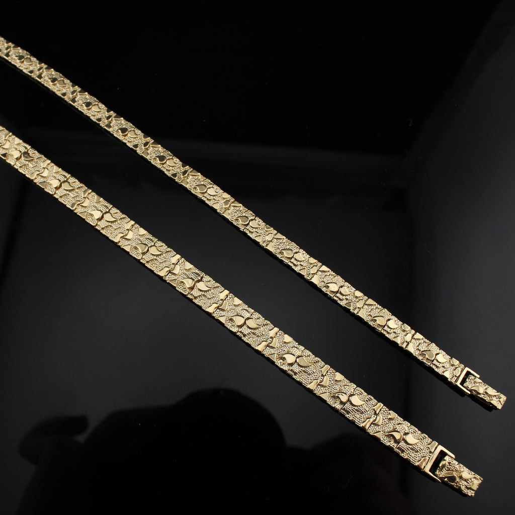 14K Gold Men's Nugget Bracelet