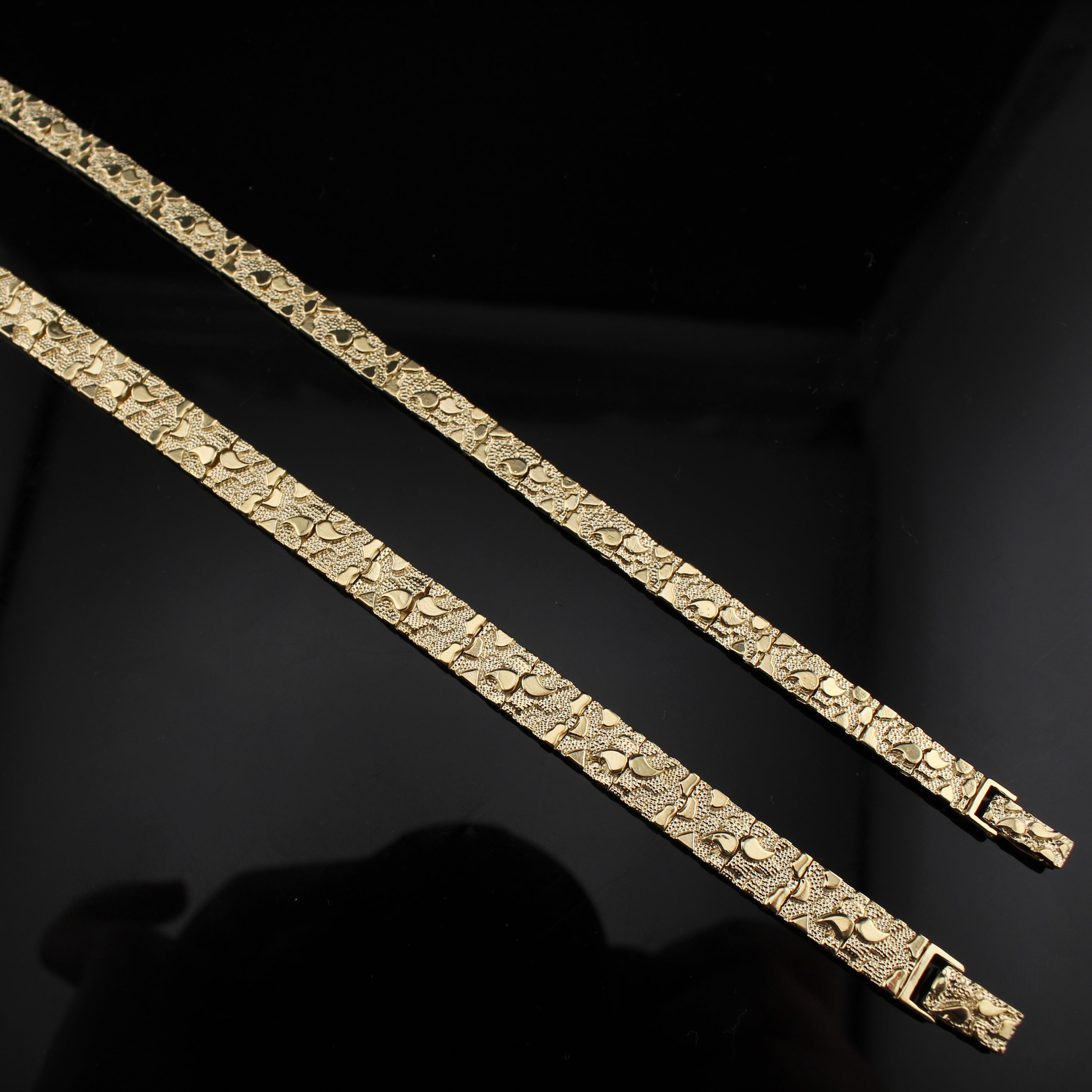 14K Gold Men's Nugget Bracelet