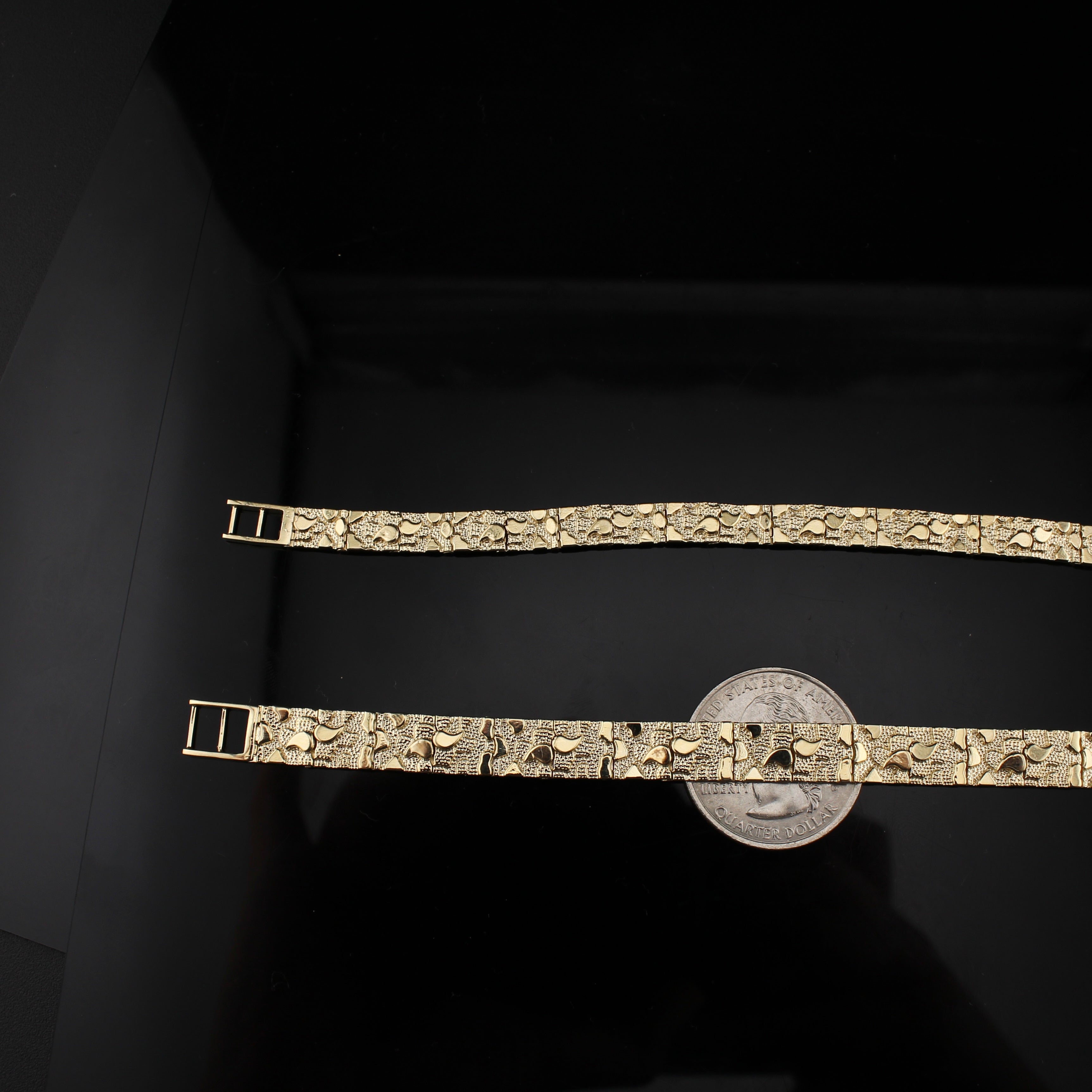 14K Gold Men's Nugget Bracelet