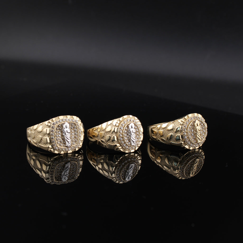 10K Gold Nugget San Judas Saint Jude Ring