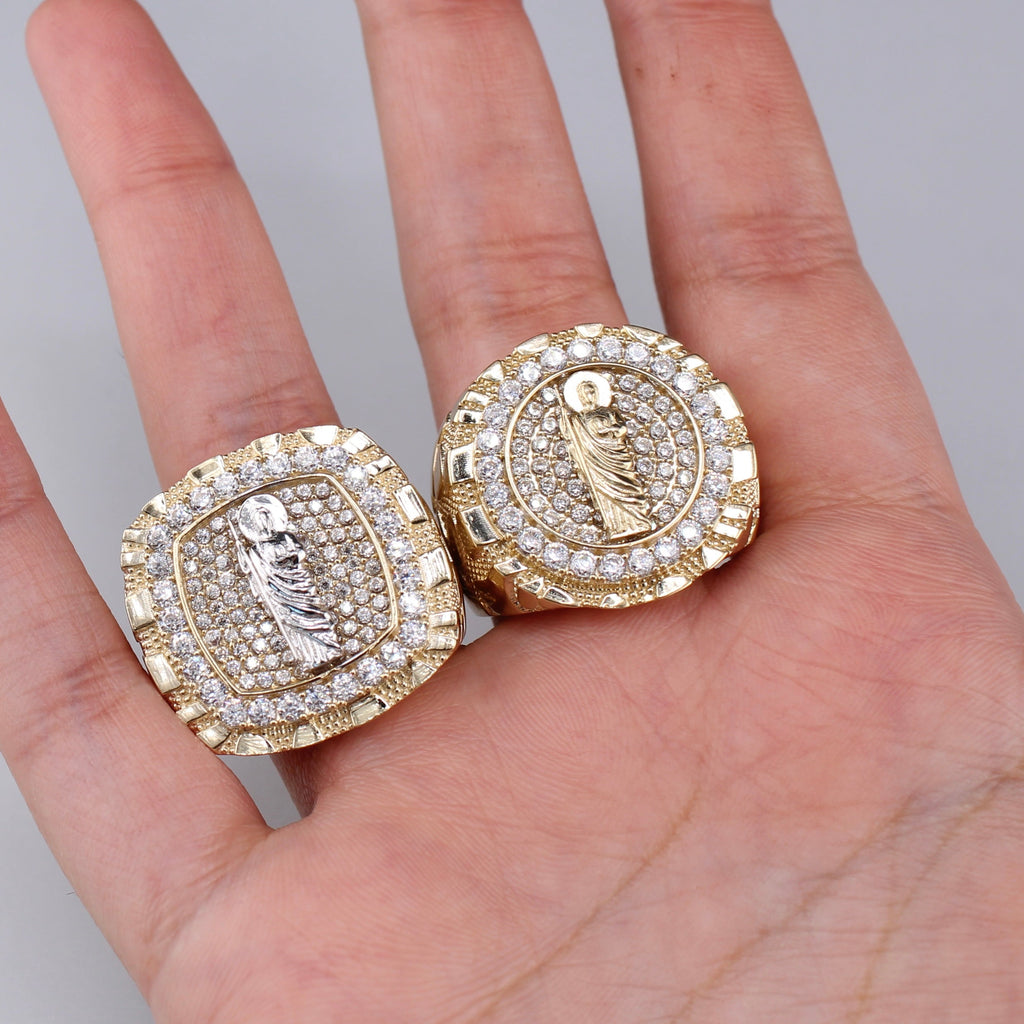 10K Gold San Judas Saint Jude Ring Nugget