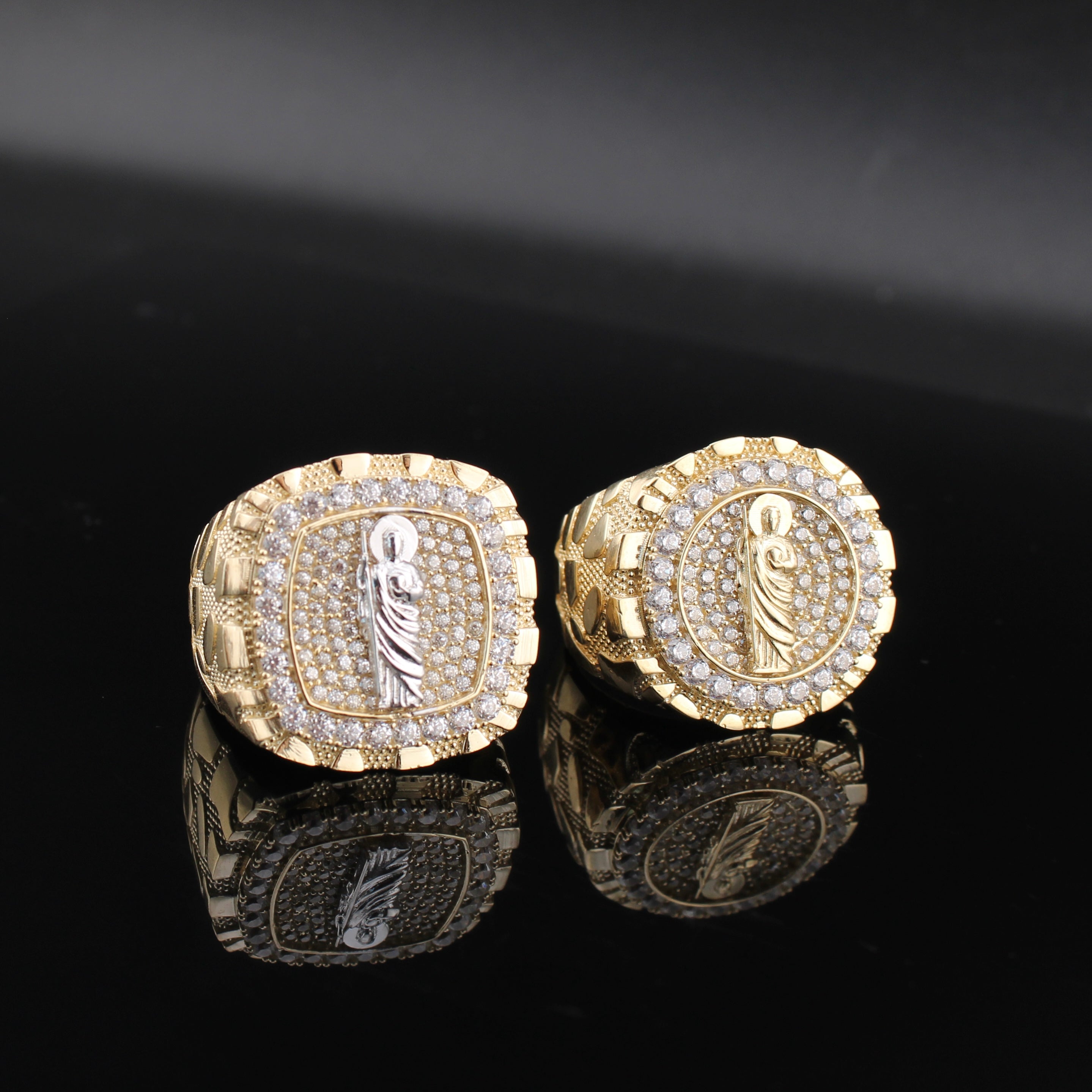 10K Gold San Judas Saint Jude Ring Nugget