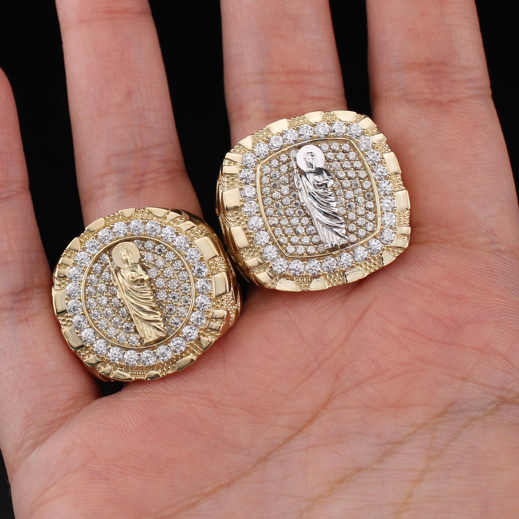 10K Gold San Judas Saint Jude Ring Nugget