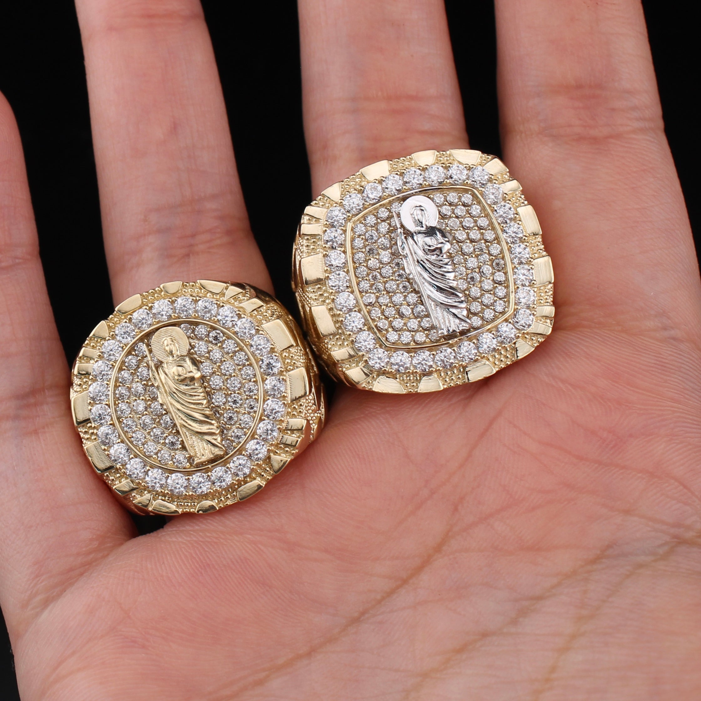 10K Gold San Judas Saint Jude Ring Nugget