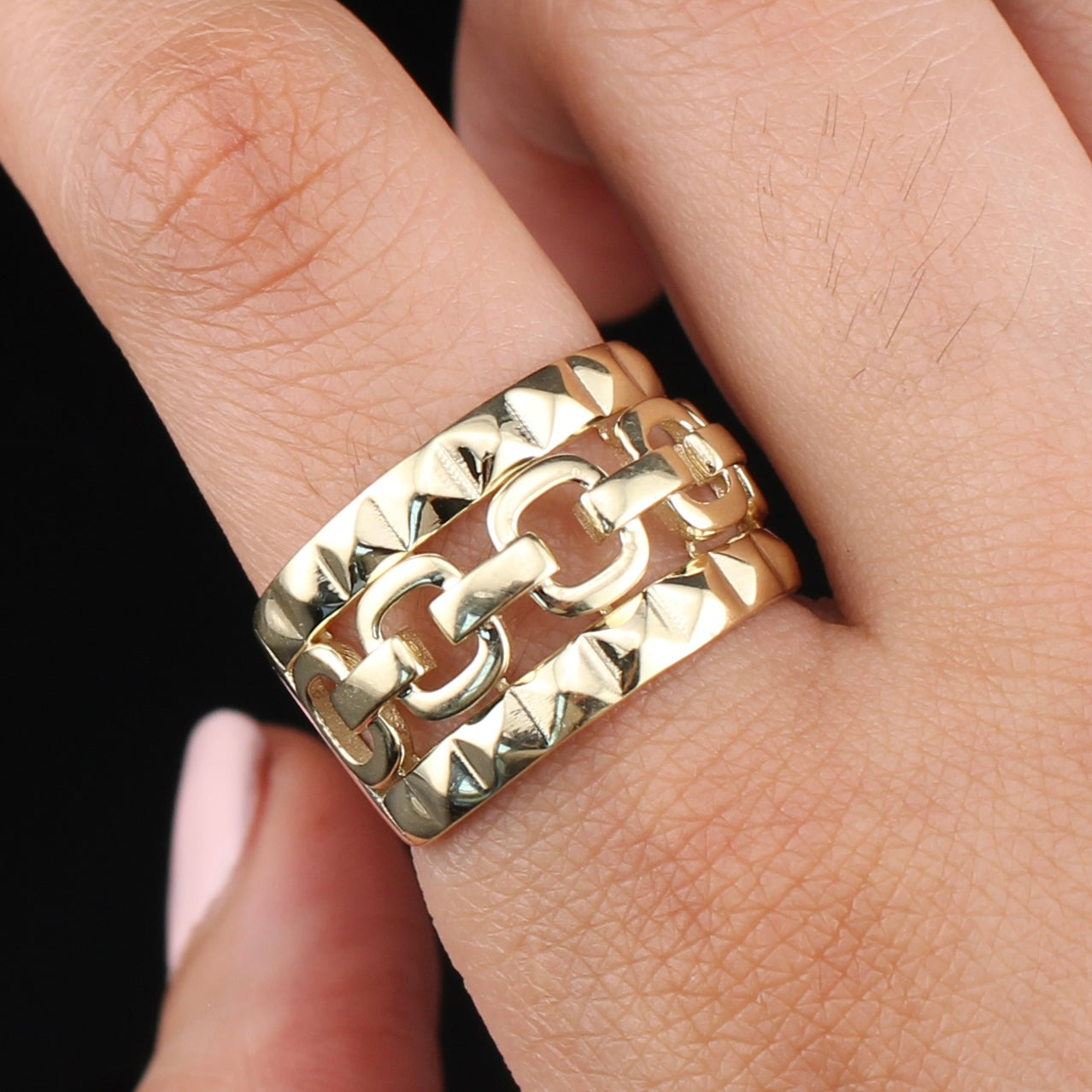 10K Gold Chain Design Ring