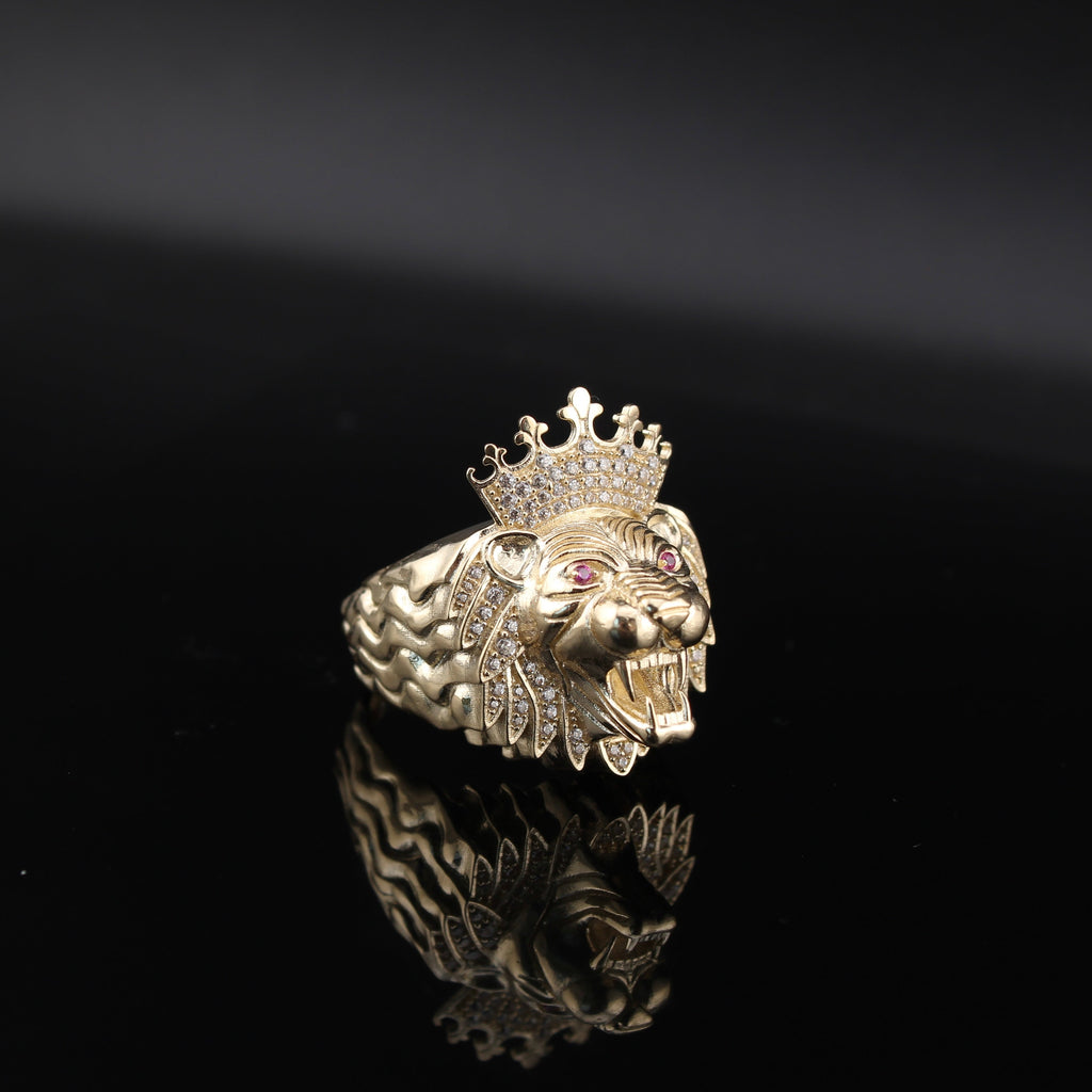 10K Gold Roaring Lion Ring