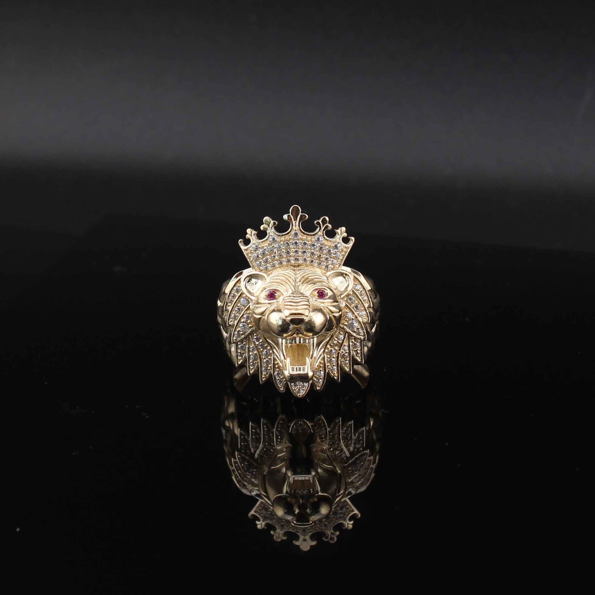 10K Gold Roaring Lion Ring