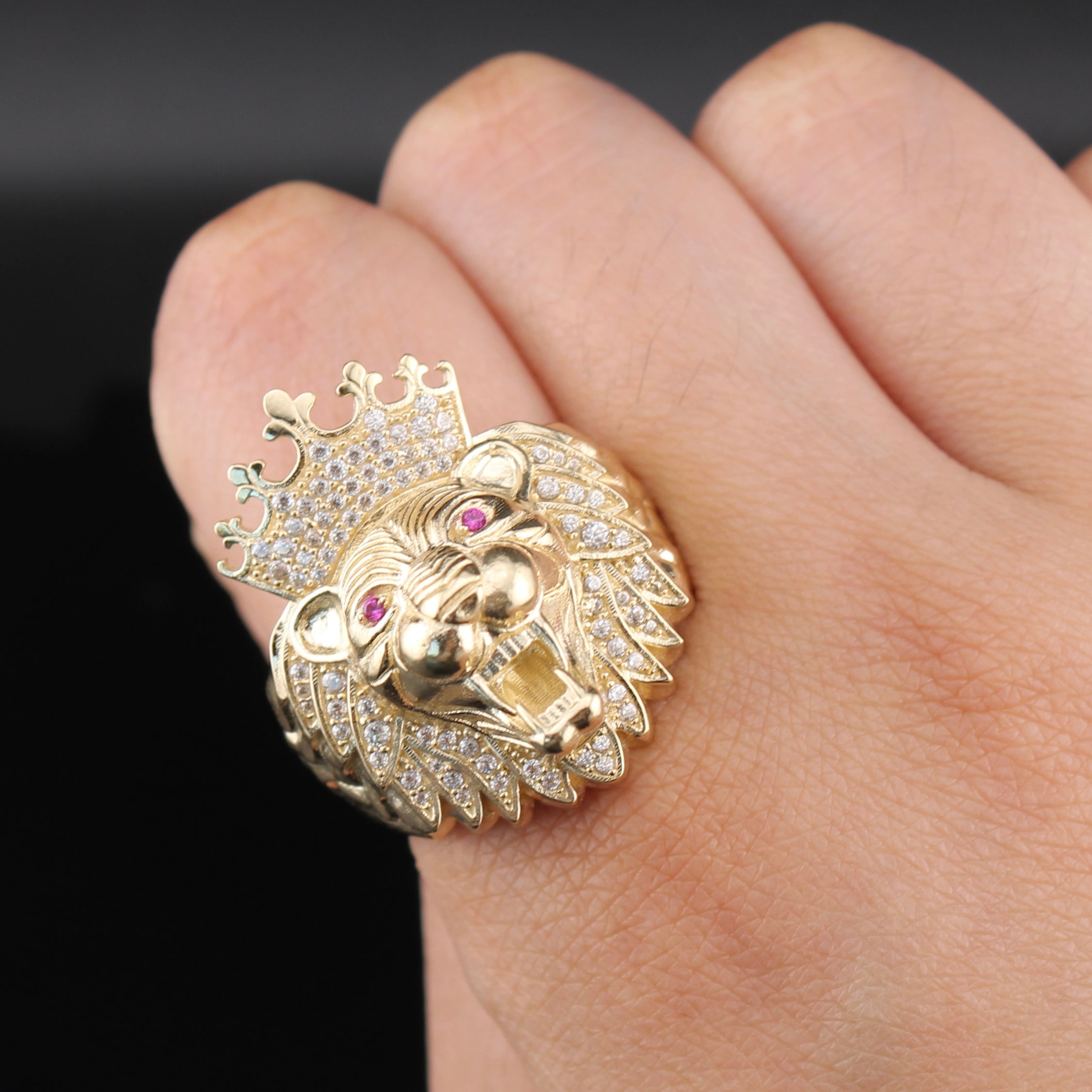 10K Gold Roaring Lion Ring