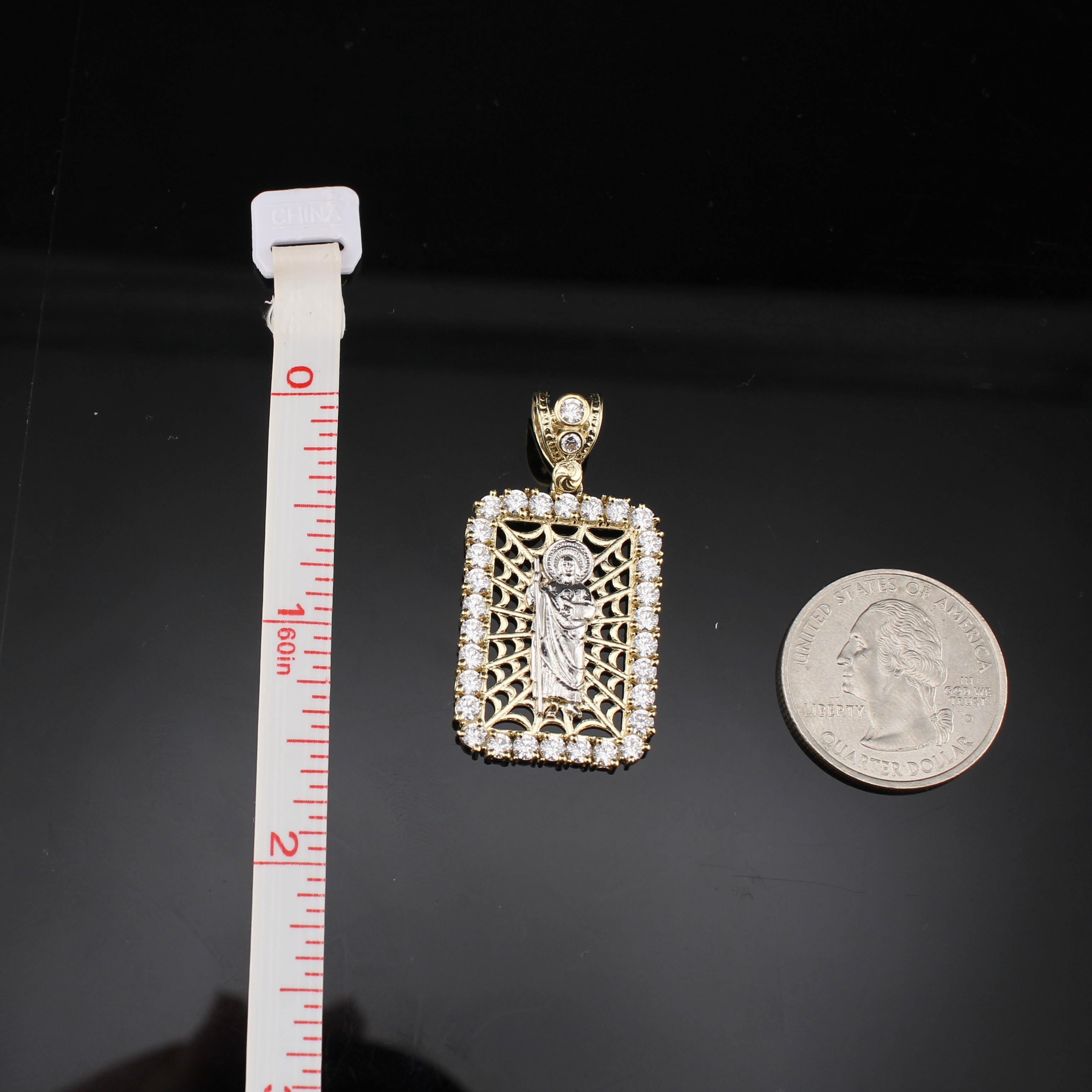 10K Gold San Judas Pendant Square