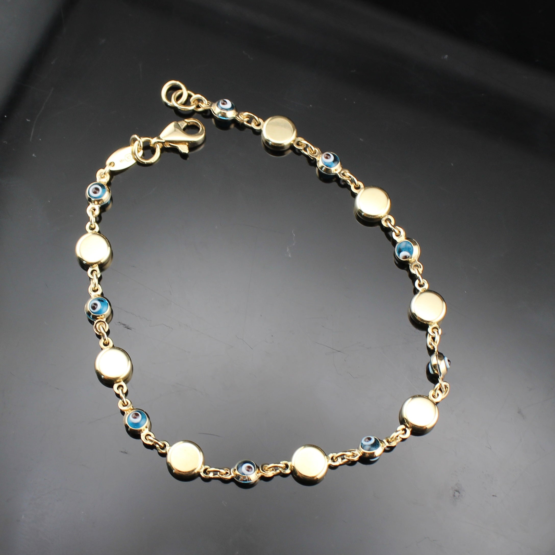 14K Evil Eye Bracelet