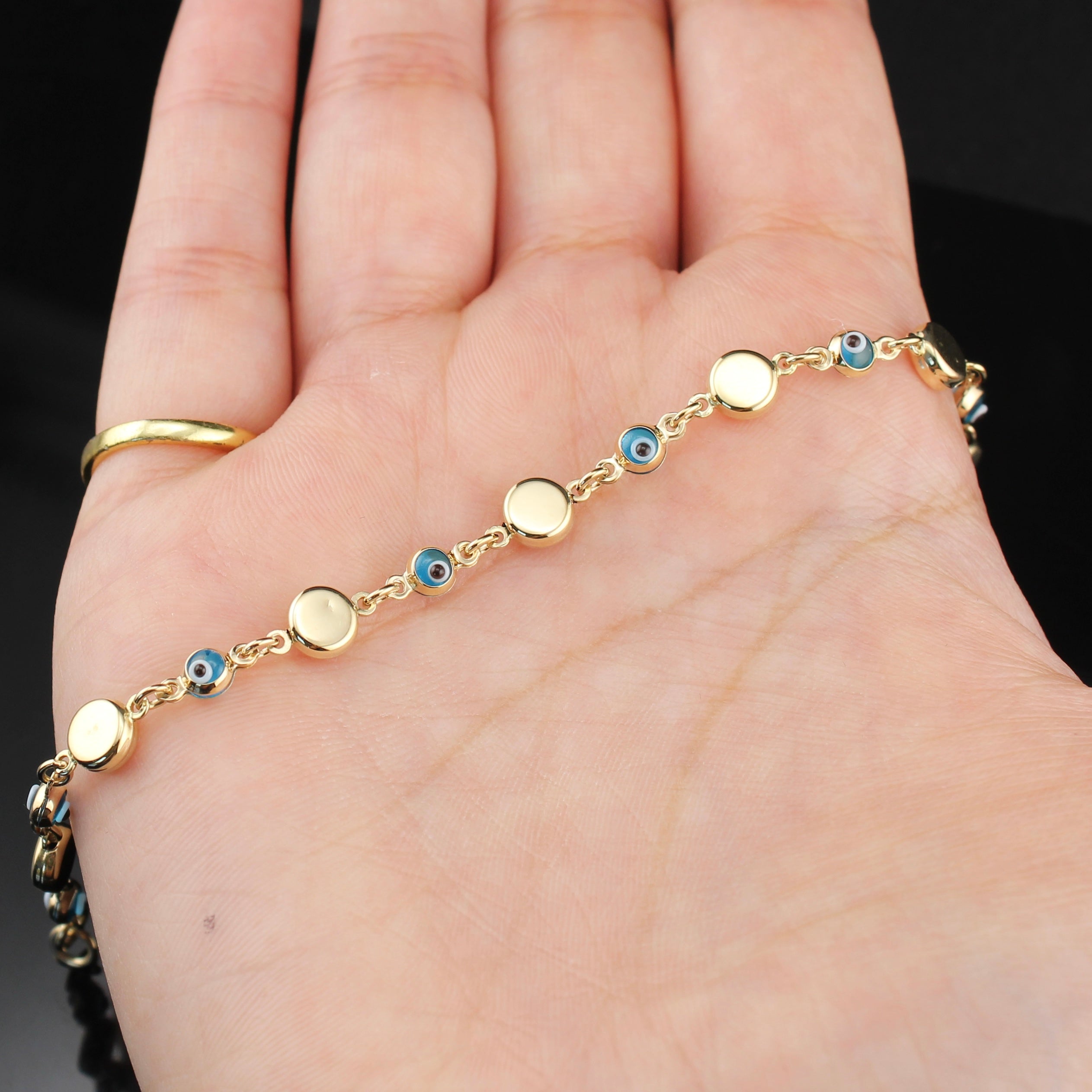 14K Evil Eye Bracelet