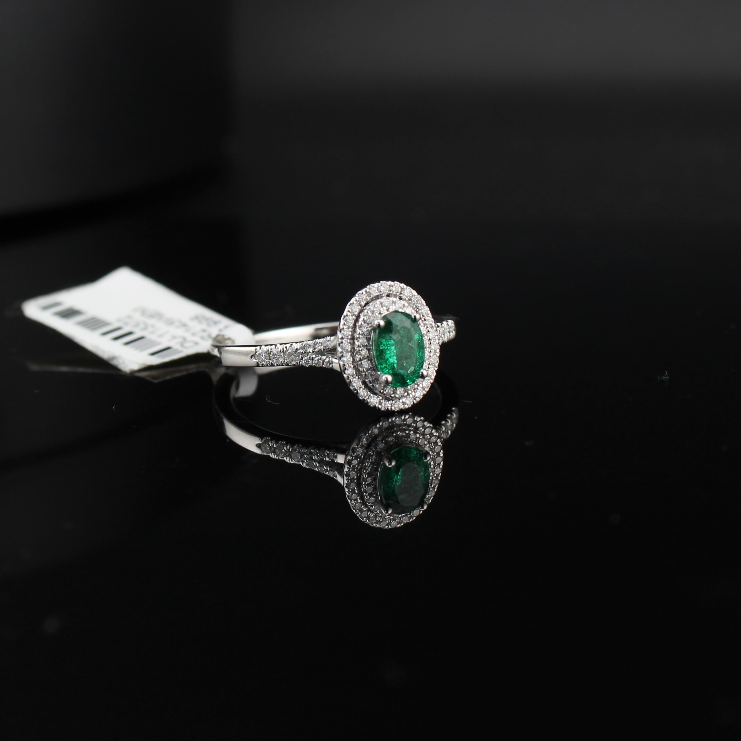 14K Diamond Emerald Ring