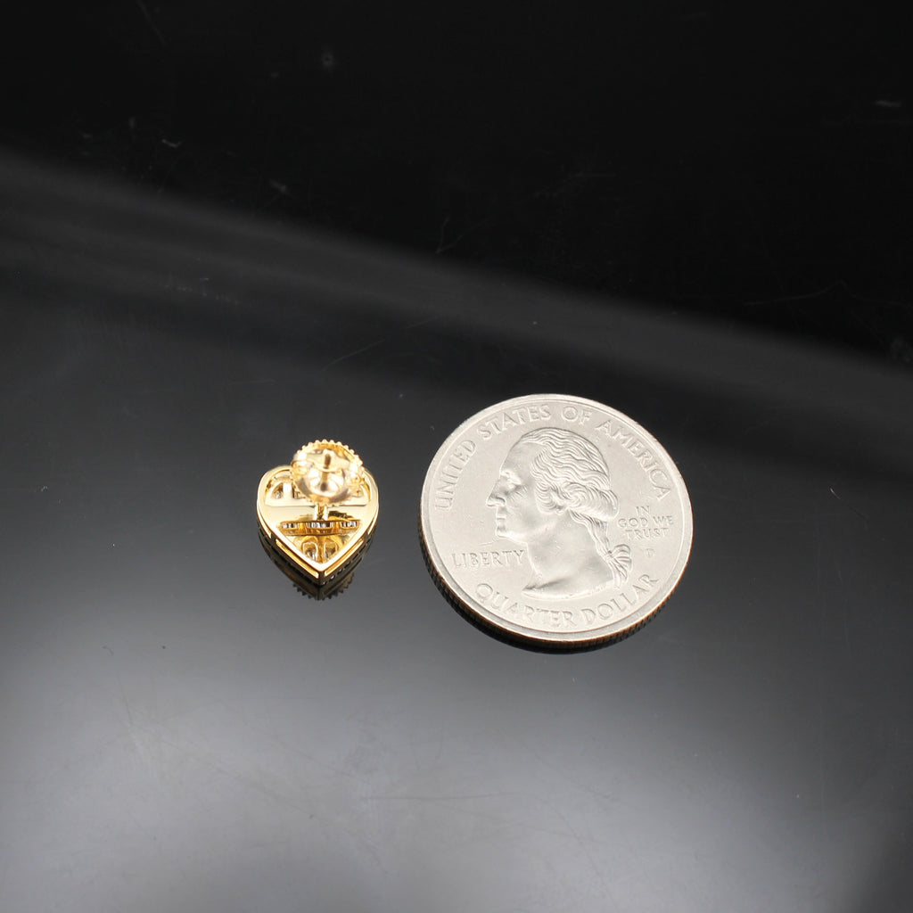 10K Diamond Heart Earrings Studs
