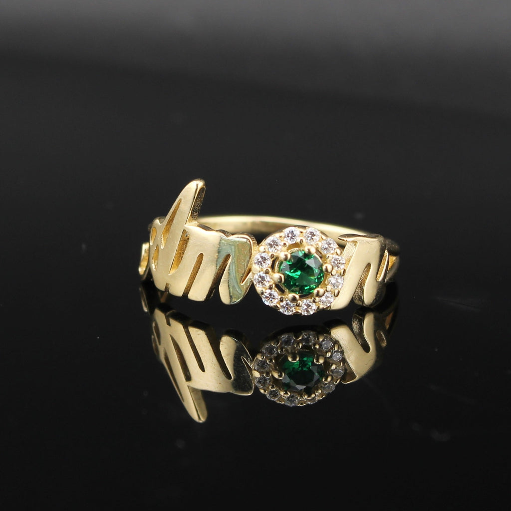 14K Gold Amor Ring Stones