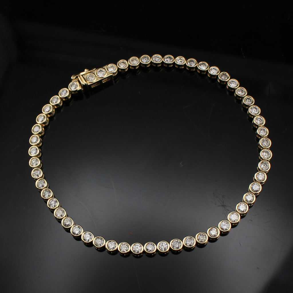 14K Gold Bezeled Tennis Bracelet