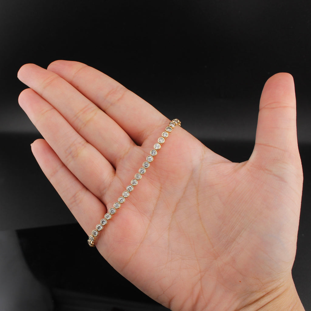 14K Gold Bezeled Tennis Bracelet