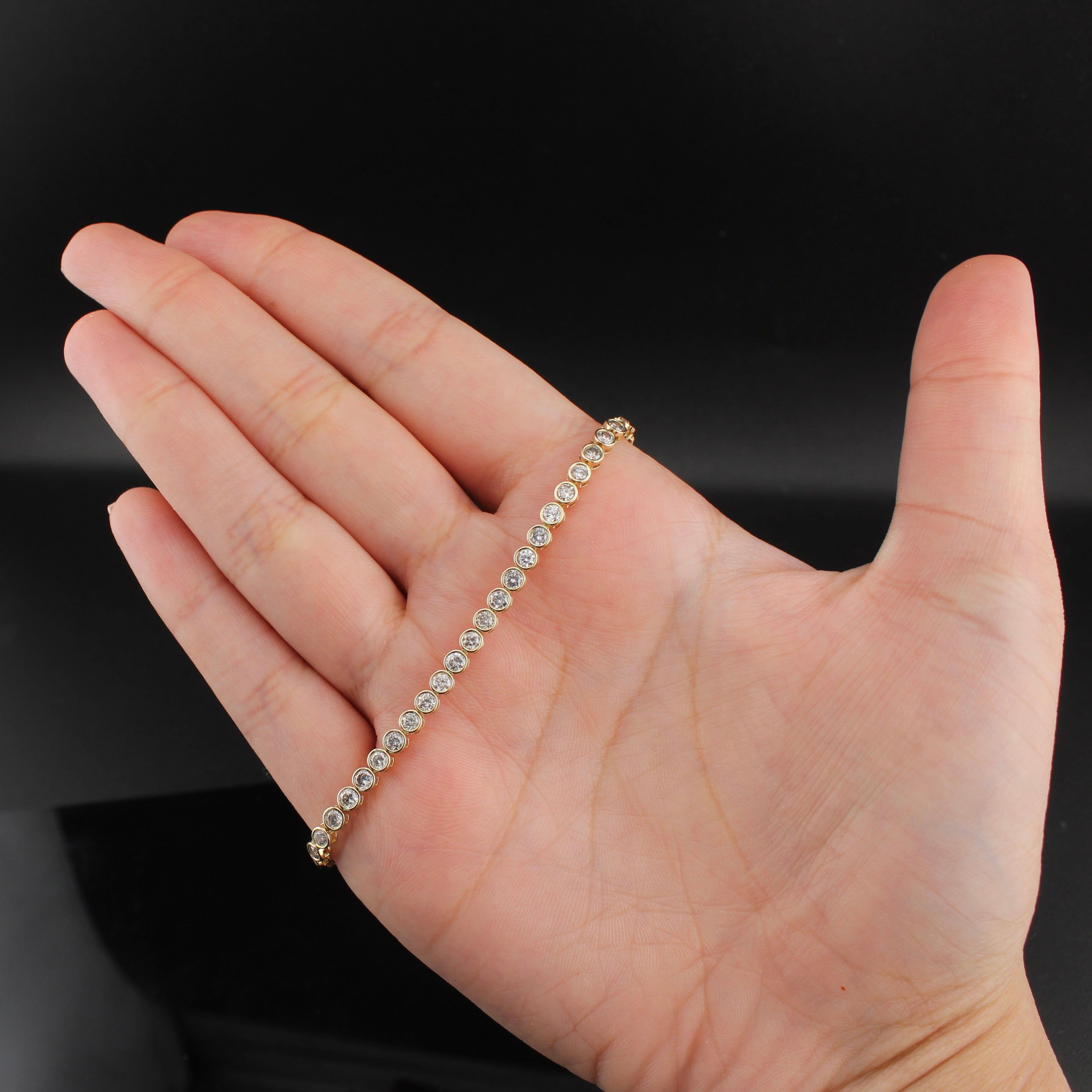 14K Gold Bezeled Tennis Bracelet