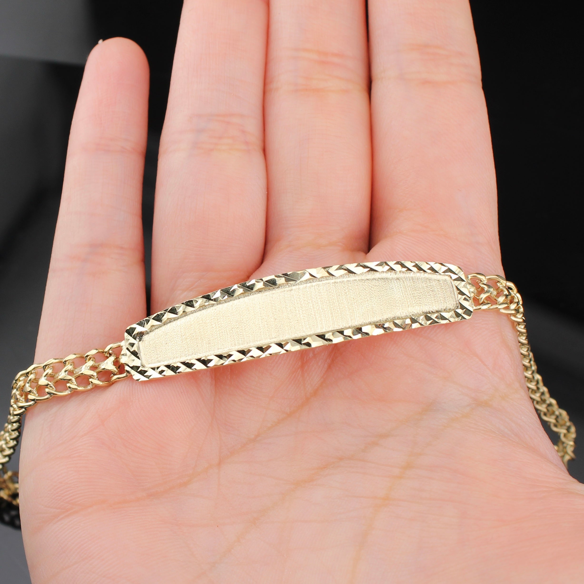 10K Gold Chino ID Bracelet 8in