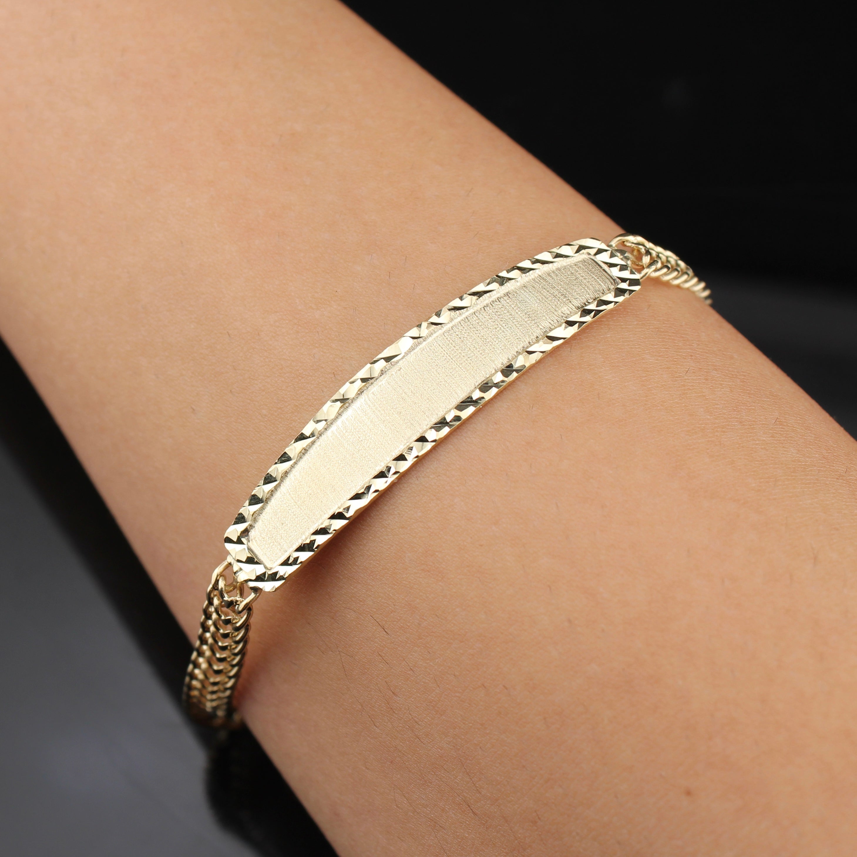 10K Gold Chino ID Bracelet 8in