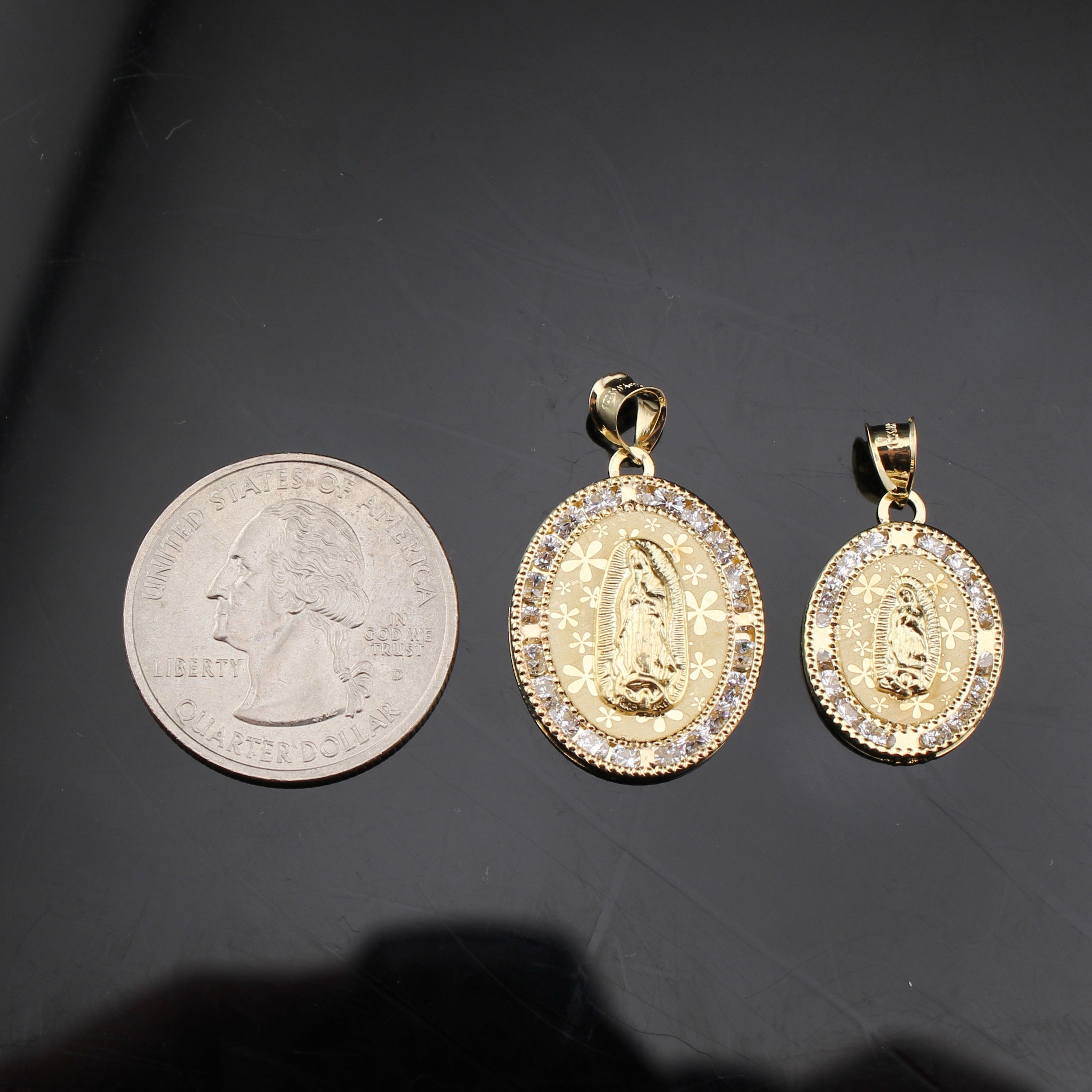 10K Gold Virgin Mary Pendants