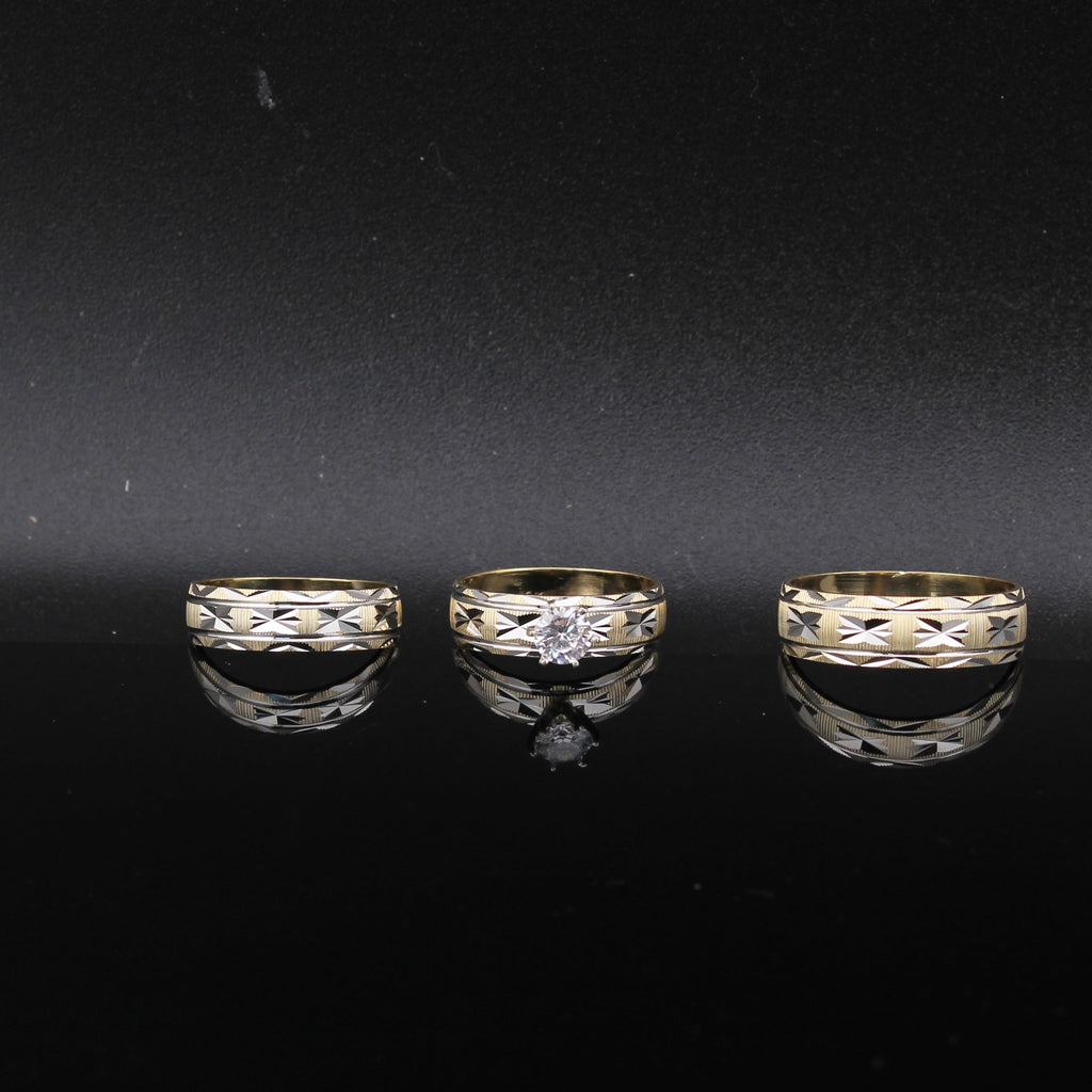 14K Gold Couples Wedding Rings Set