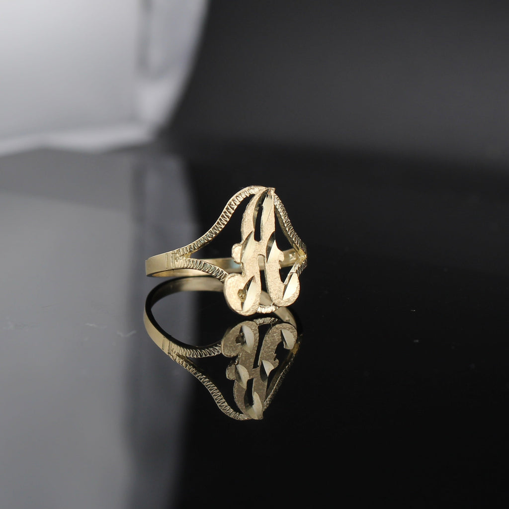 10K Real Gold Initial A Ring