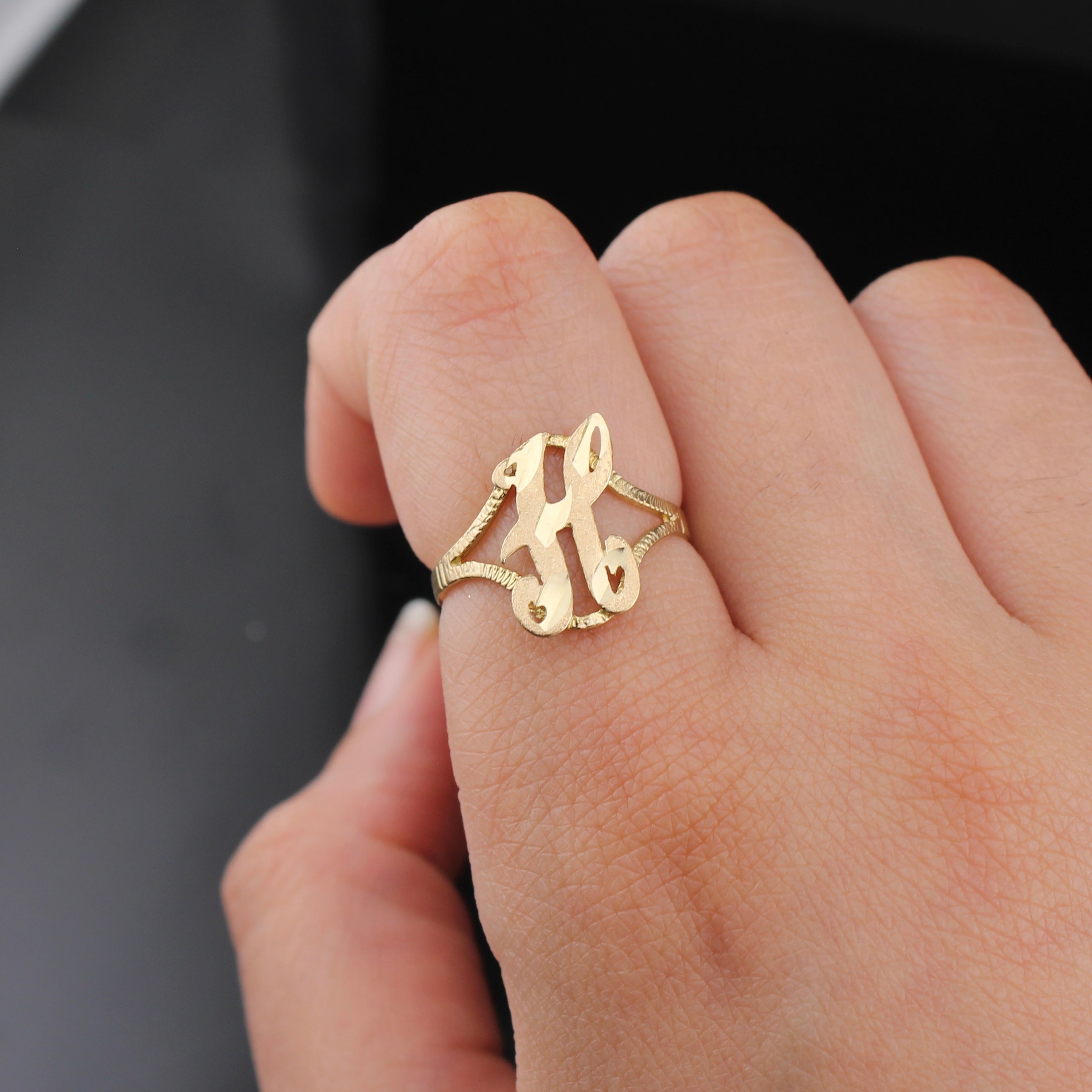 10K Real Gold Initial H Ring