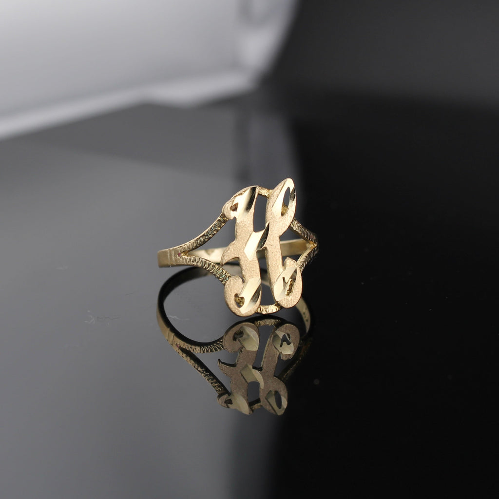10K Real Gold Initial H Ring