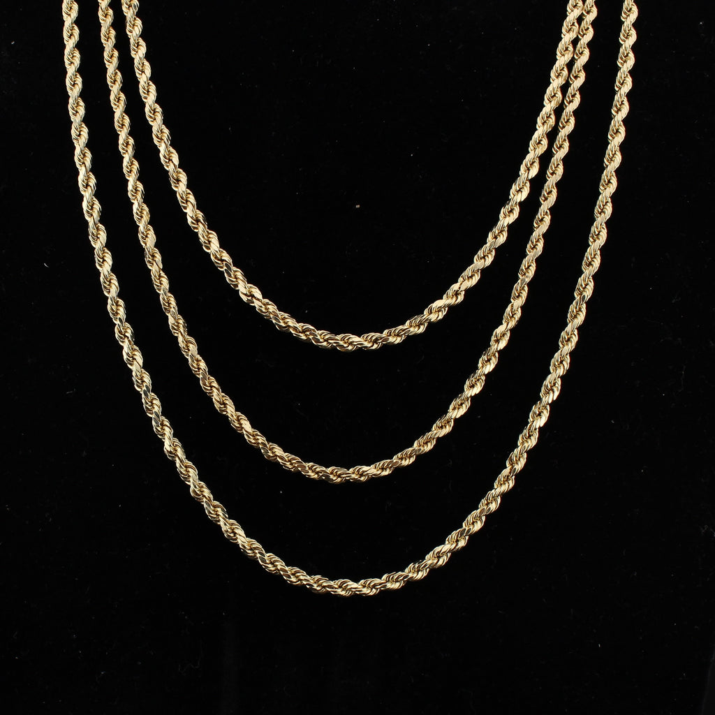 14K Gold Rope Chain 3mm