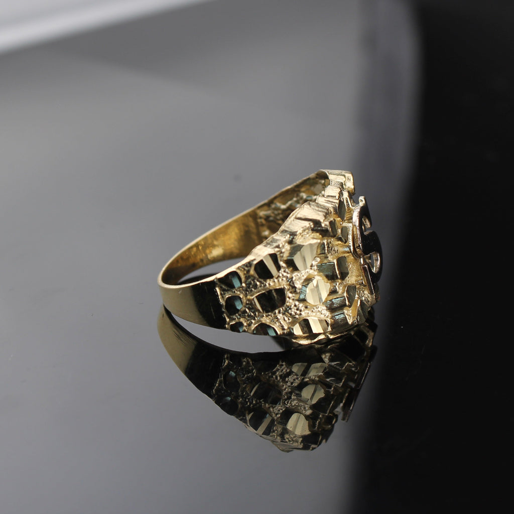 10K Gold Nugget Letter S Ring